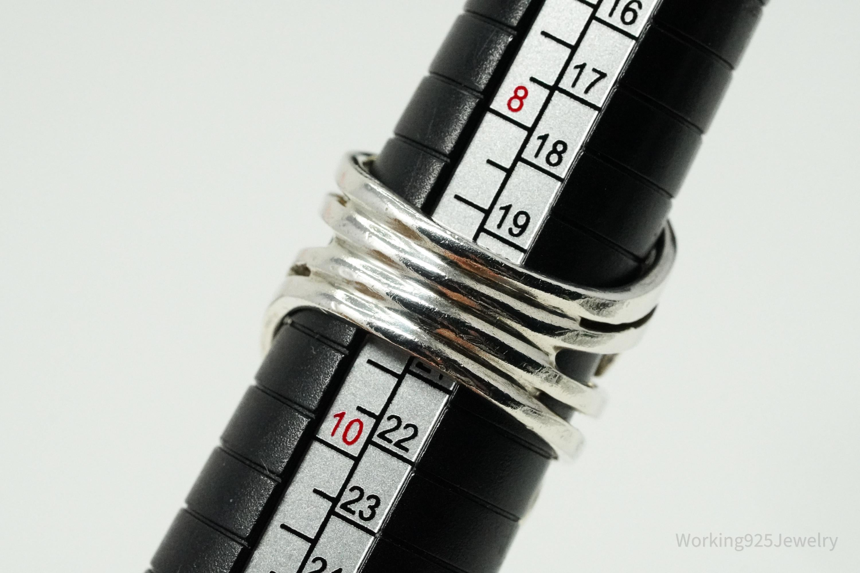 Vintage Designer Silpada "Maze" Modernist Style Sterling Silver Ring - Size 9.25