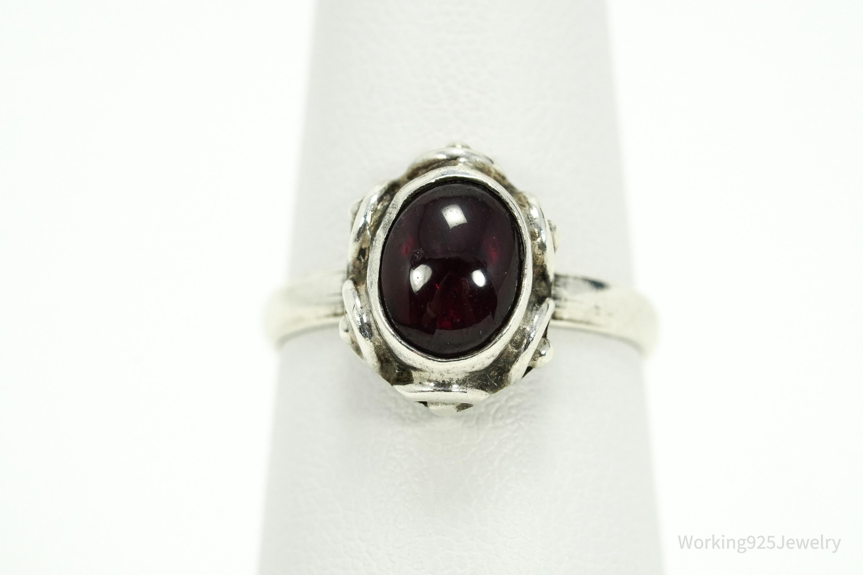 Vintage Rhodolite Garnet Sterling Silver Ring - Size 7