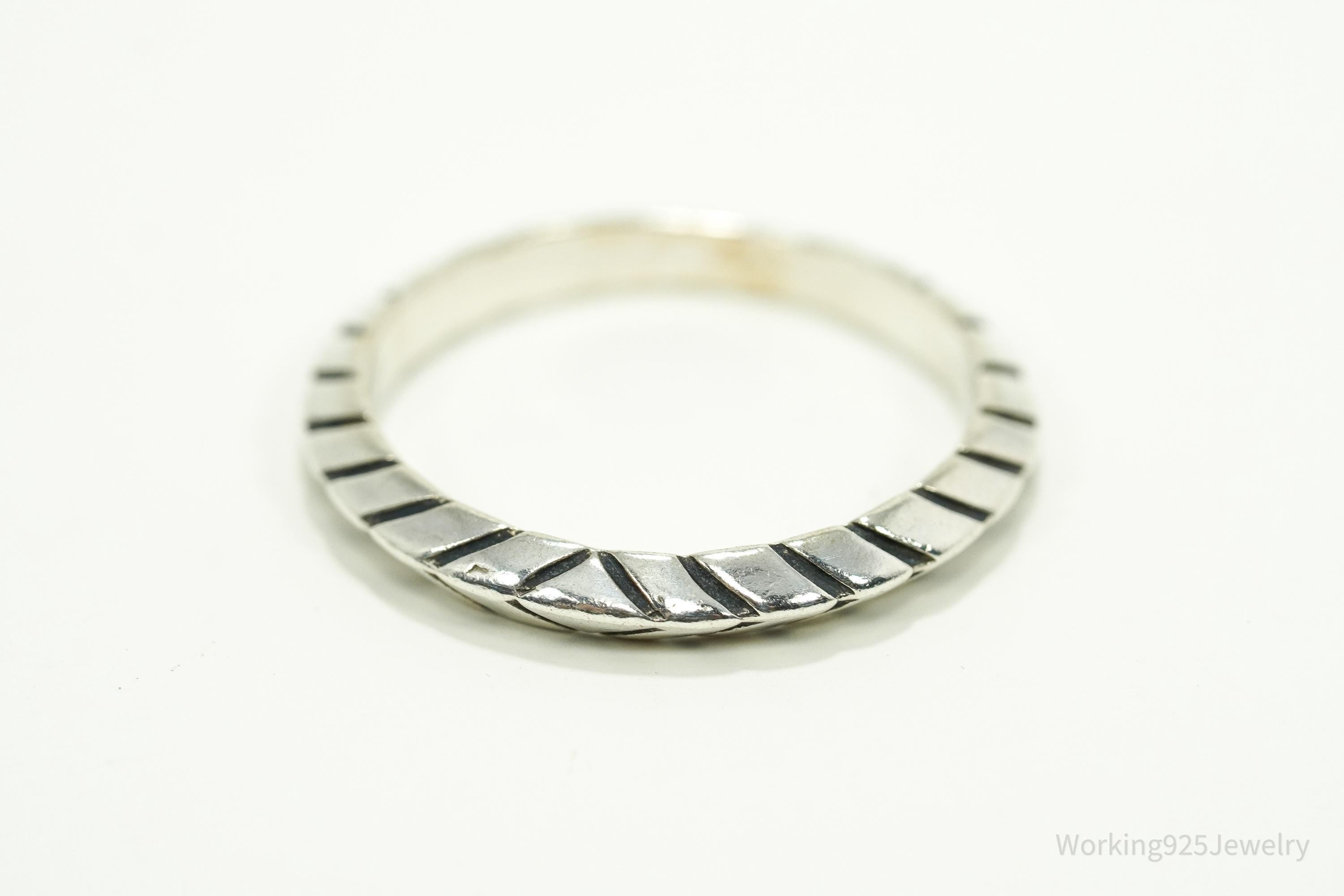 Vintage Native Designer Carolyn Pollack Sterling Silver Band Ring Size 7.25