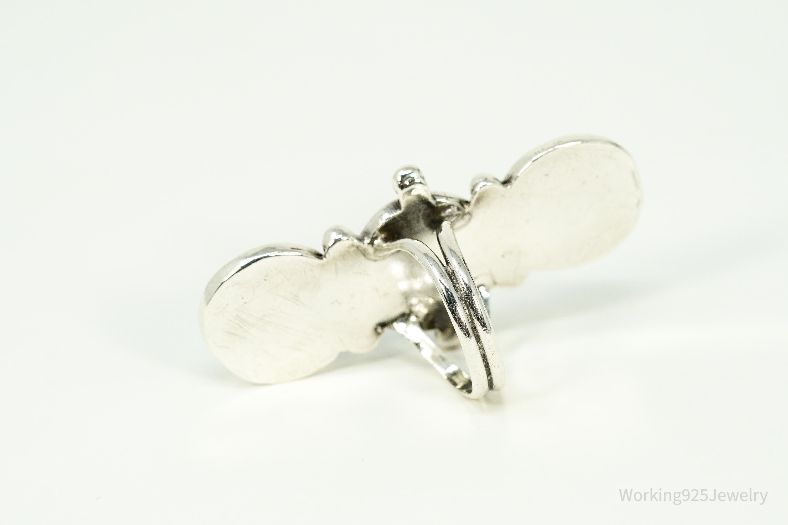 Vintage Handmade Native American Turquoise Silver Ring - Size 6.75