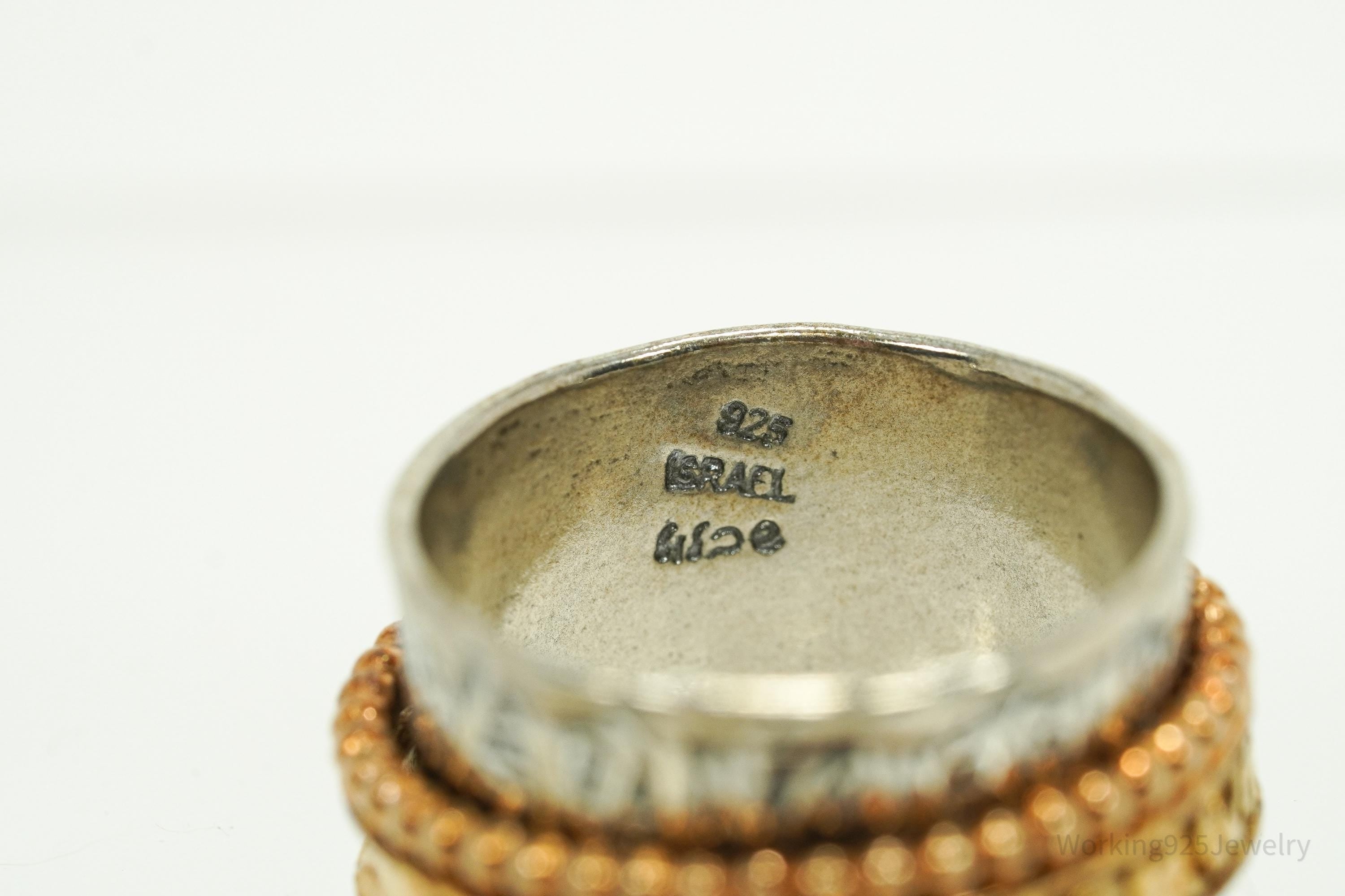Vintage Shablool Didae Israel Sterling Silver Spinner Ring - Size 8.5
