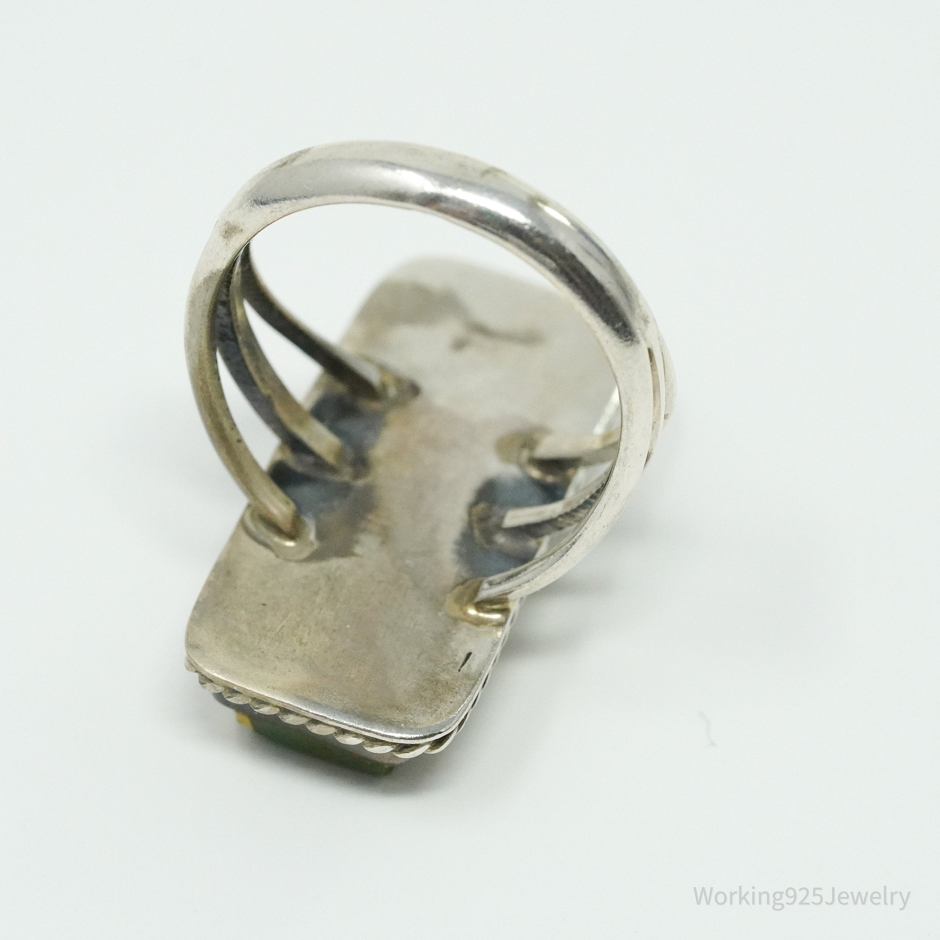 Vintage Native American Turquoise Sterling Silver Ring Size 6.25