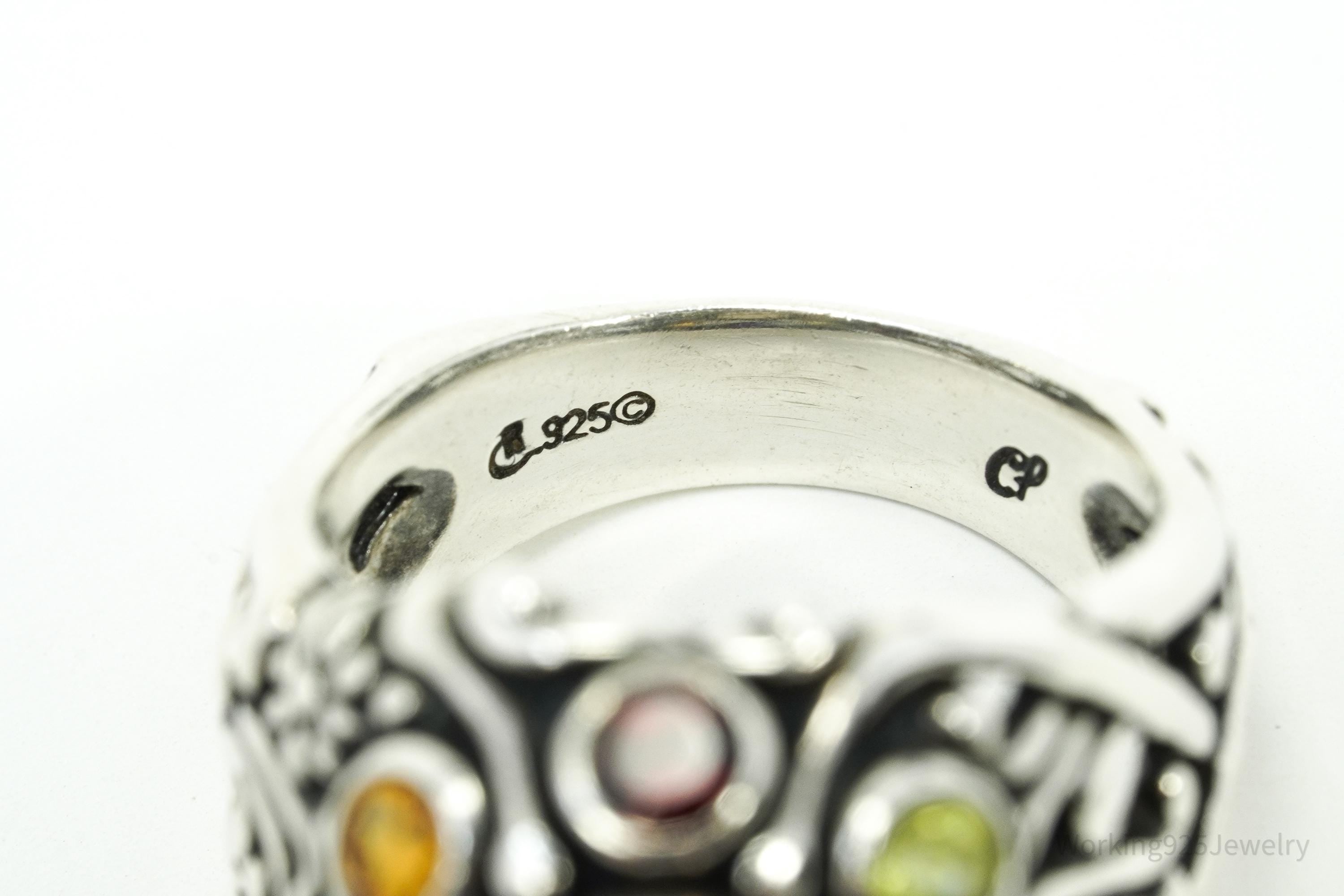 Vintage Native Carolyn Pollack Multi Gemstone Sterling Silver Ring - Size 8