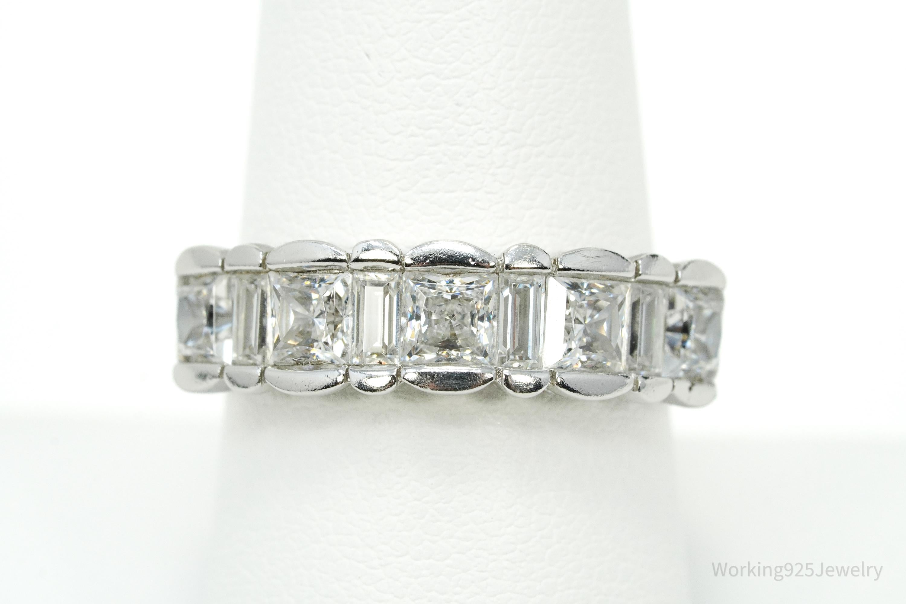 Vintage MEDA Cubic Zirconia Sterling Silver Ring - Size 8.75