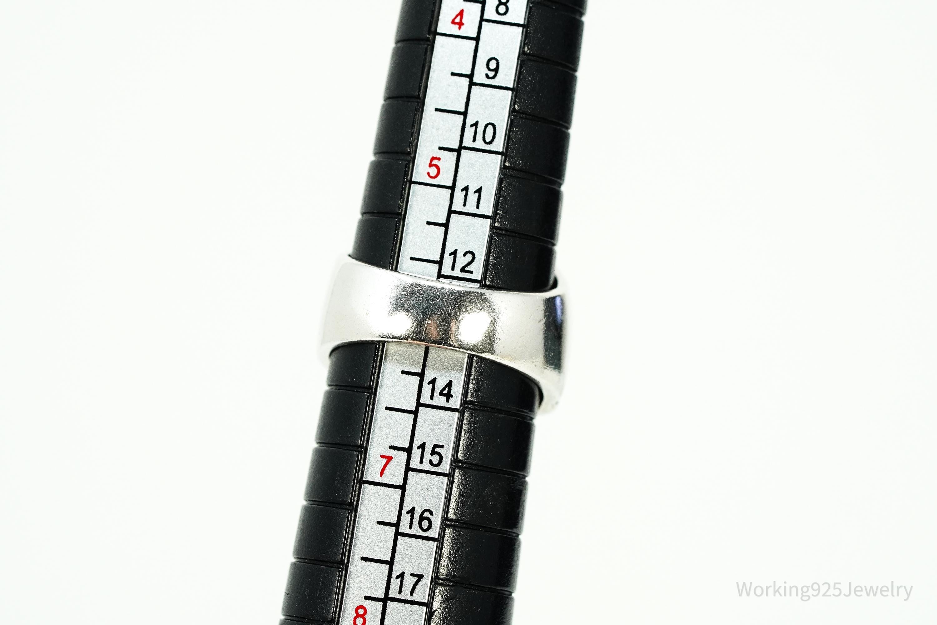 Vintage Mexico Art Deco Style Sterling Silver Ring - Size 6