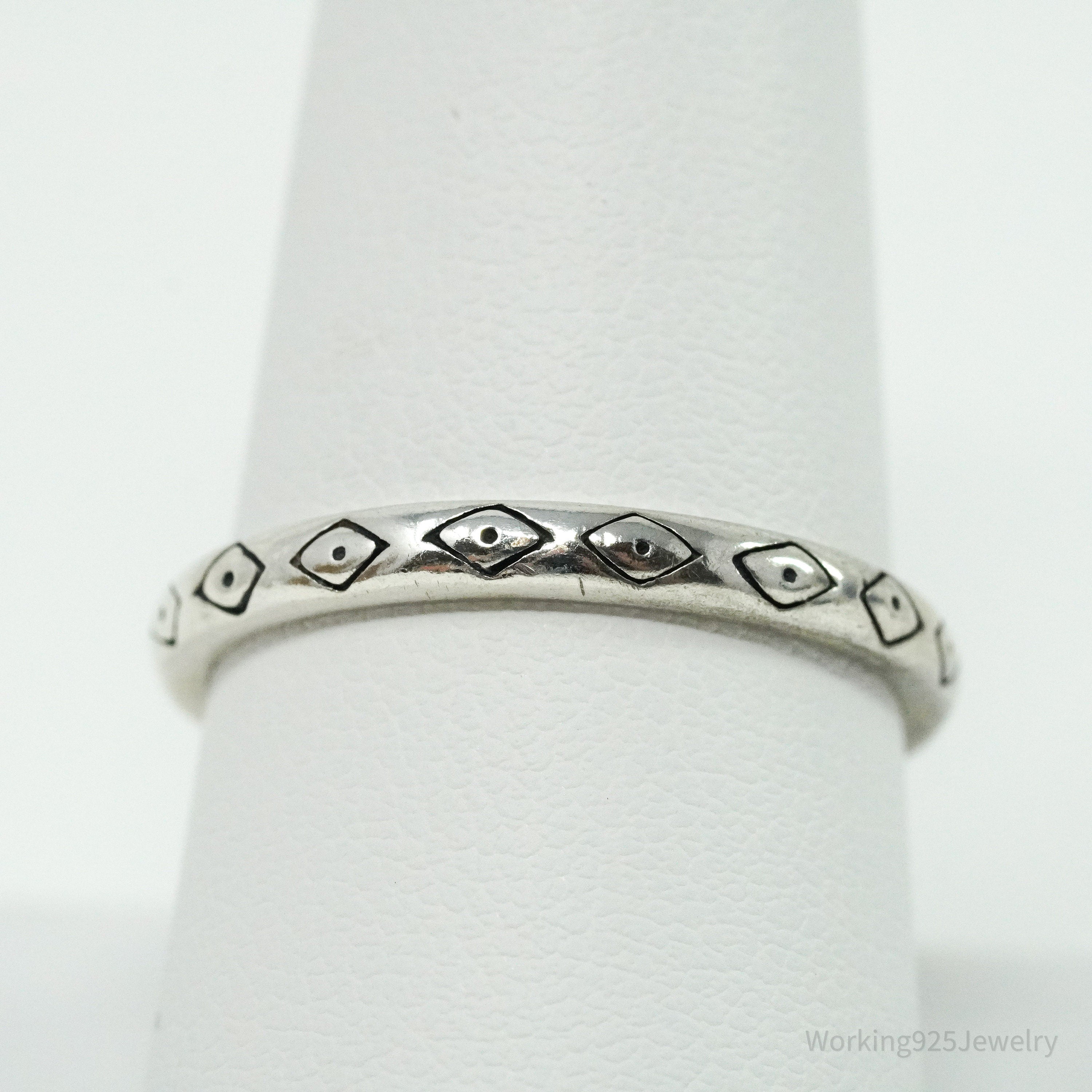 Vintage Native Designer Carolyn Pollack Sterling Silver Band Ring - Size 9.25