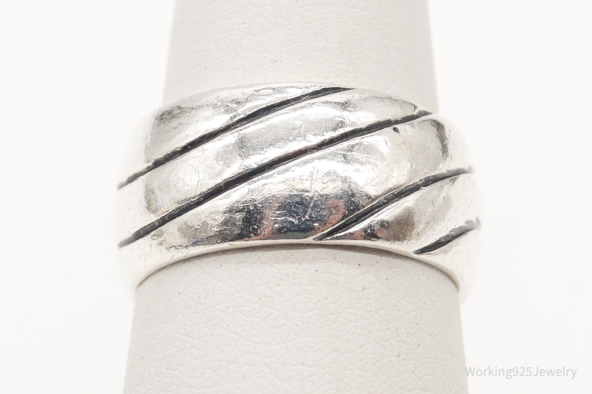 Vintage Mexico Cable Sterling Silver Band Ring - Size 6.25