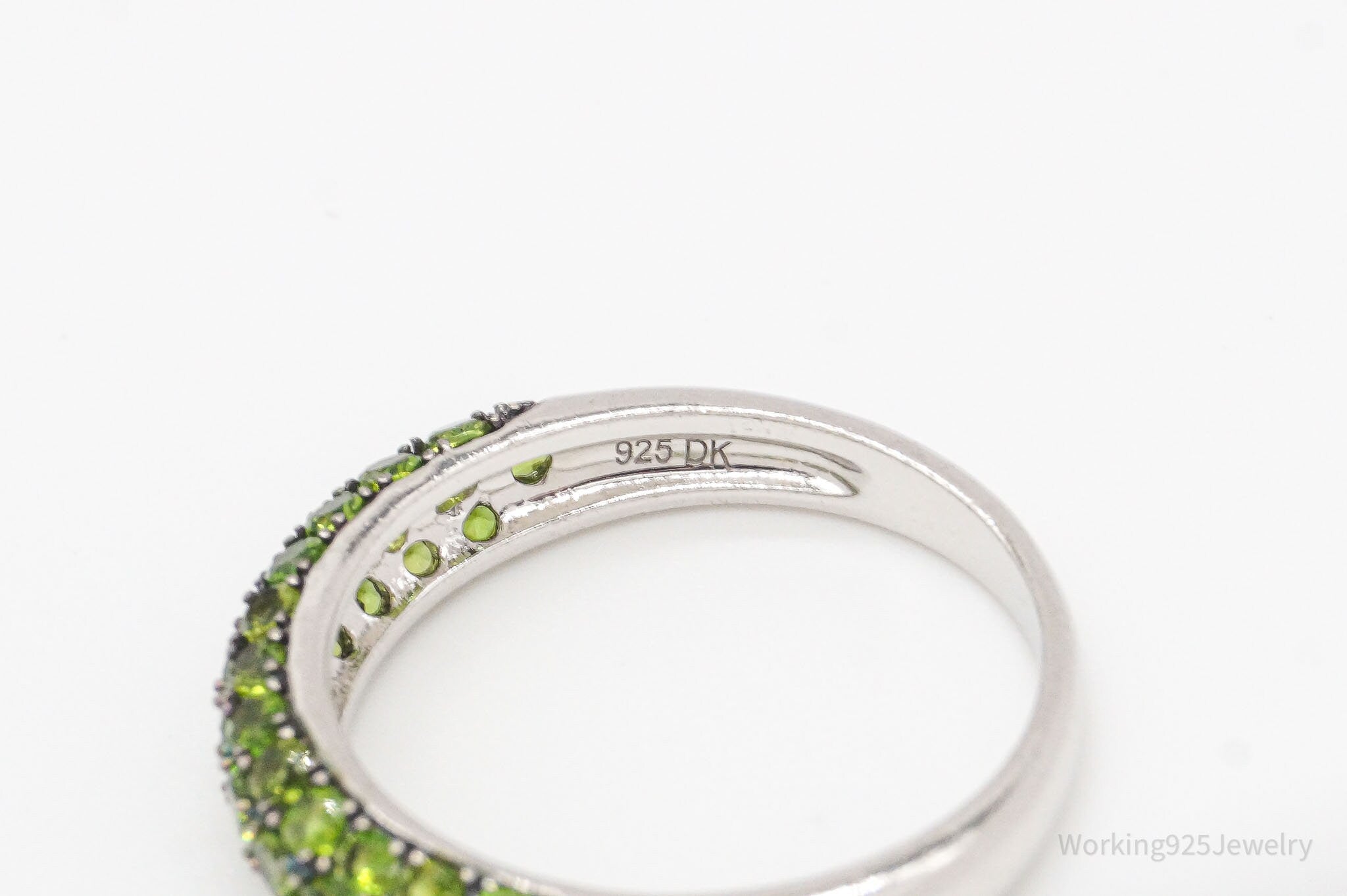 Designer DK Green Chrome Diopside Sterling Silver Ring - Size 5.25