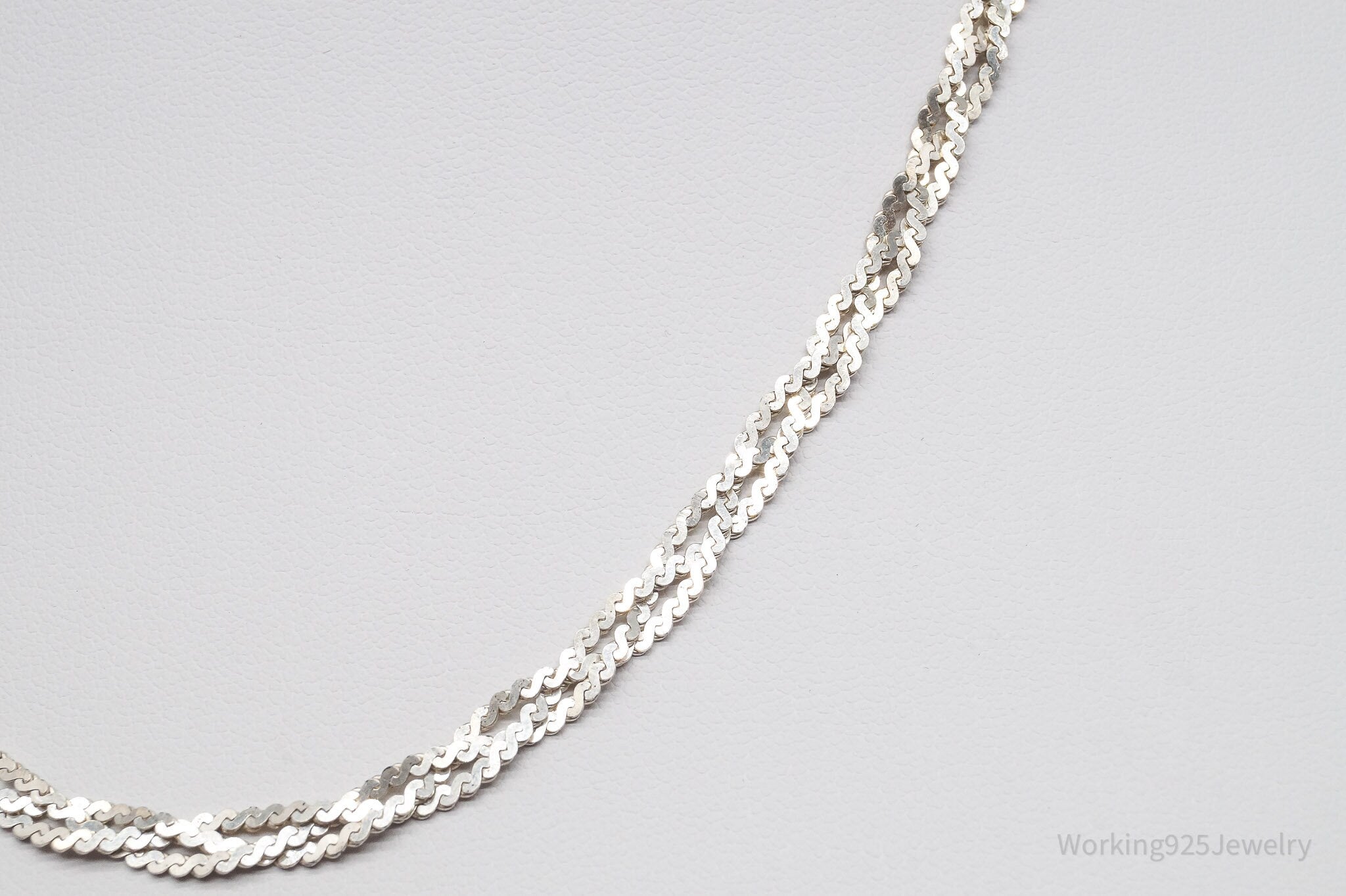 Vintage Italian Sterling Silver Chain Necklace 16"