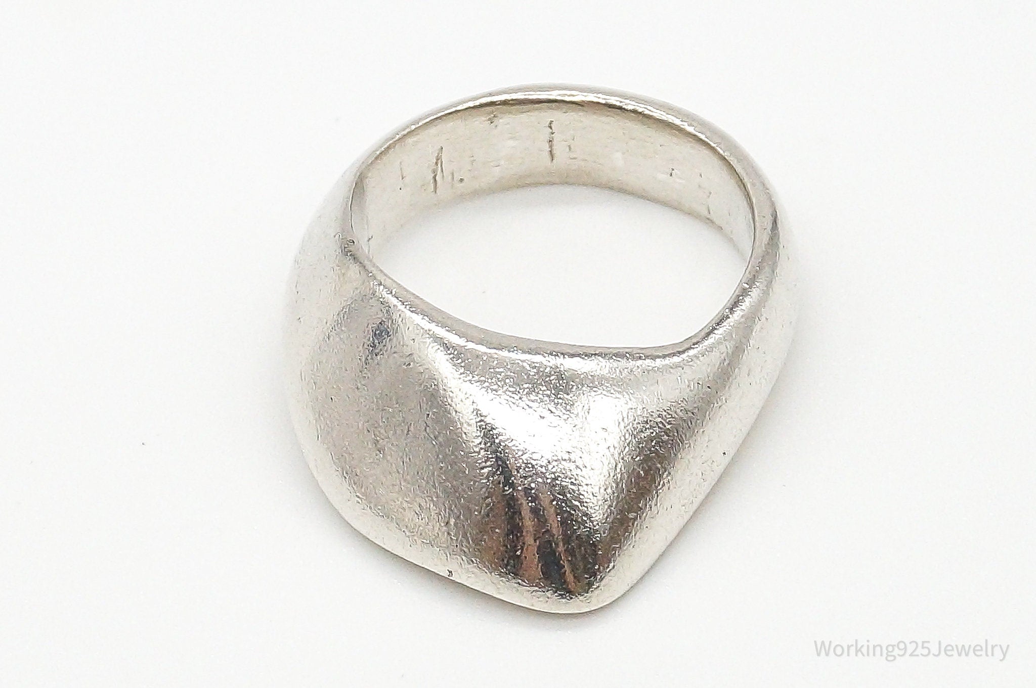 Vintage Mid Century Modernist Style Sterling Silver Ring - Size 5.5