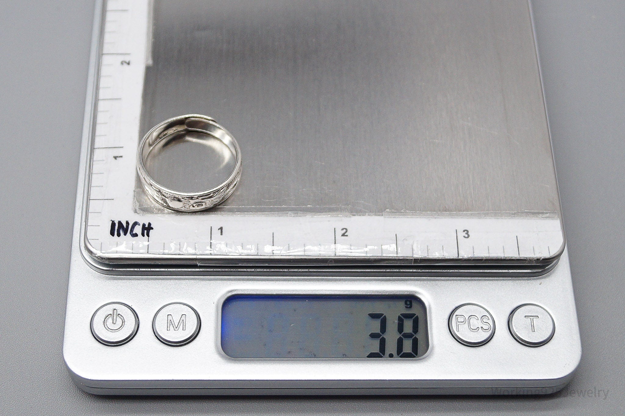 Vintage Dragon & Phoenix Sterling Silver Ring - Size 9 Adjustable