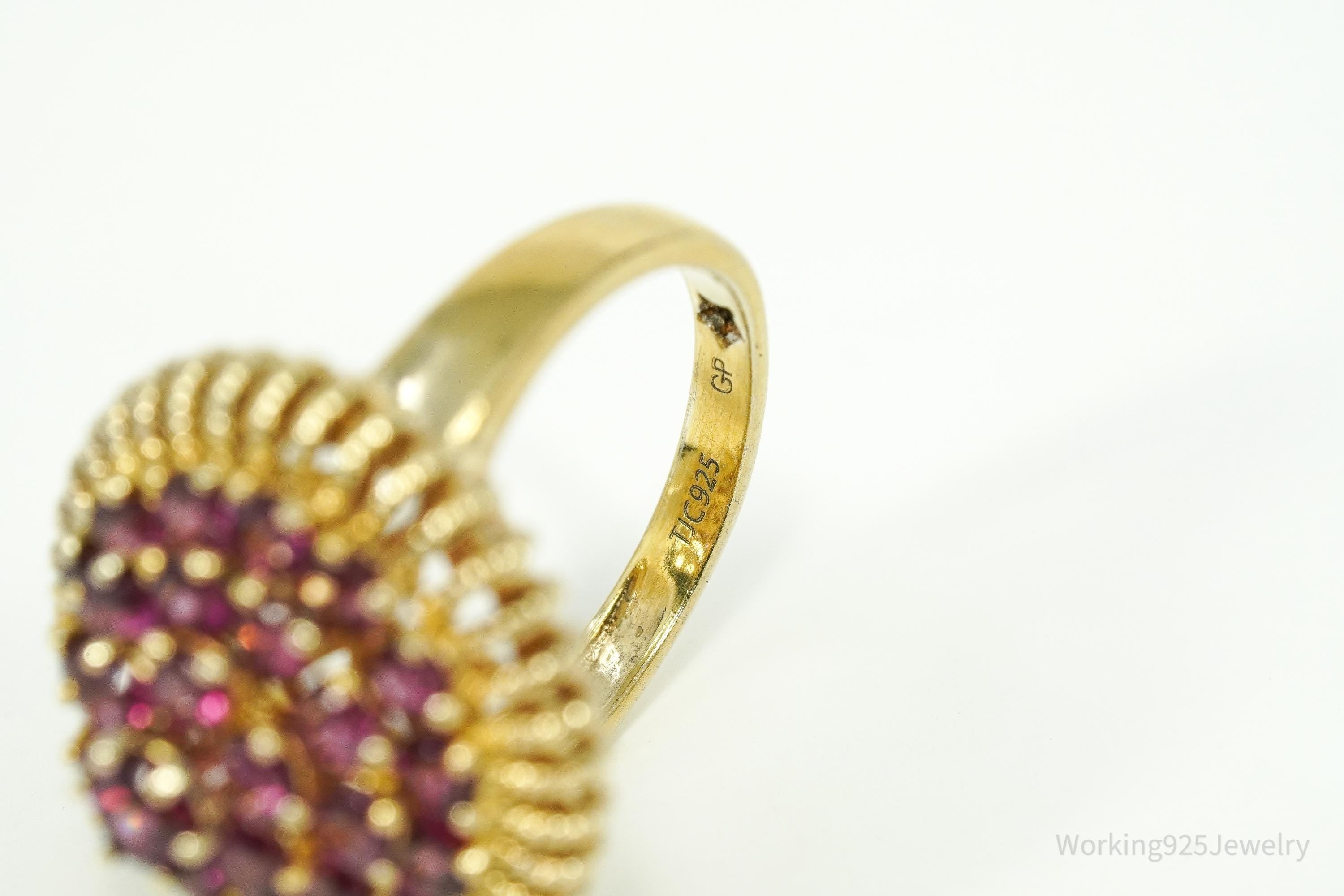 Pink Tourmaline 18K Yellow Gold Over Sterling Silver Ring - Size 8.25