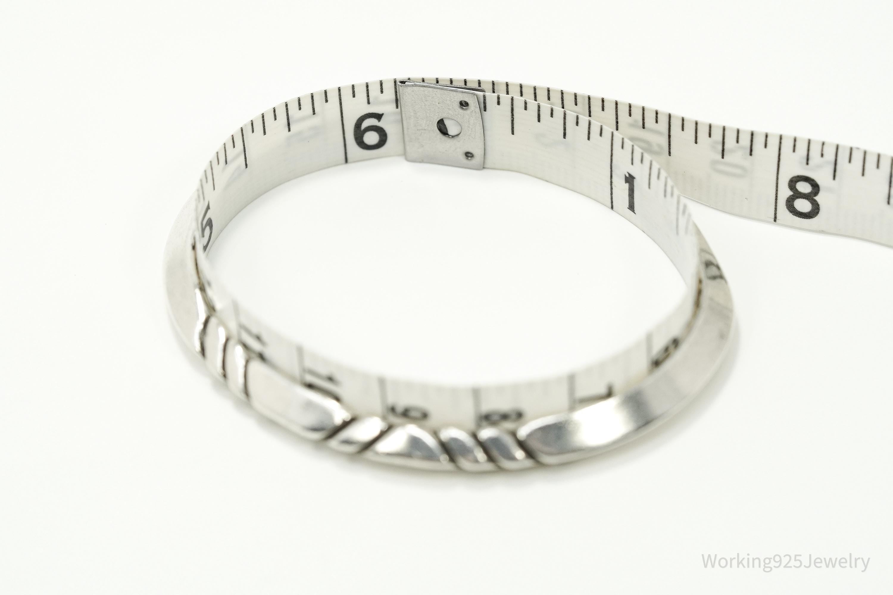 Vintage Native American Sterling Silver Cuff Bracelet - 6.25"