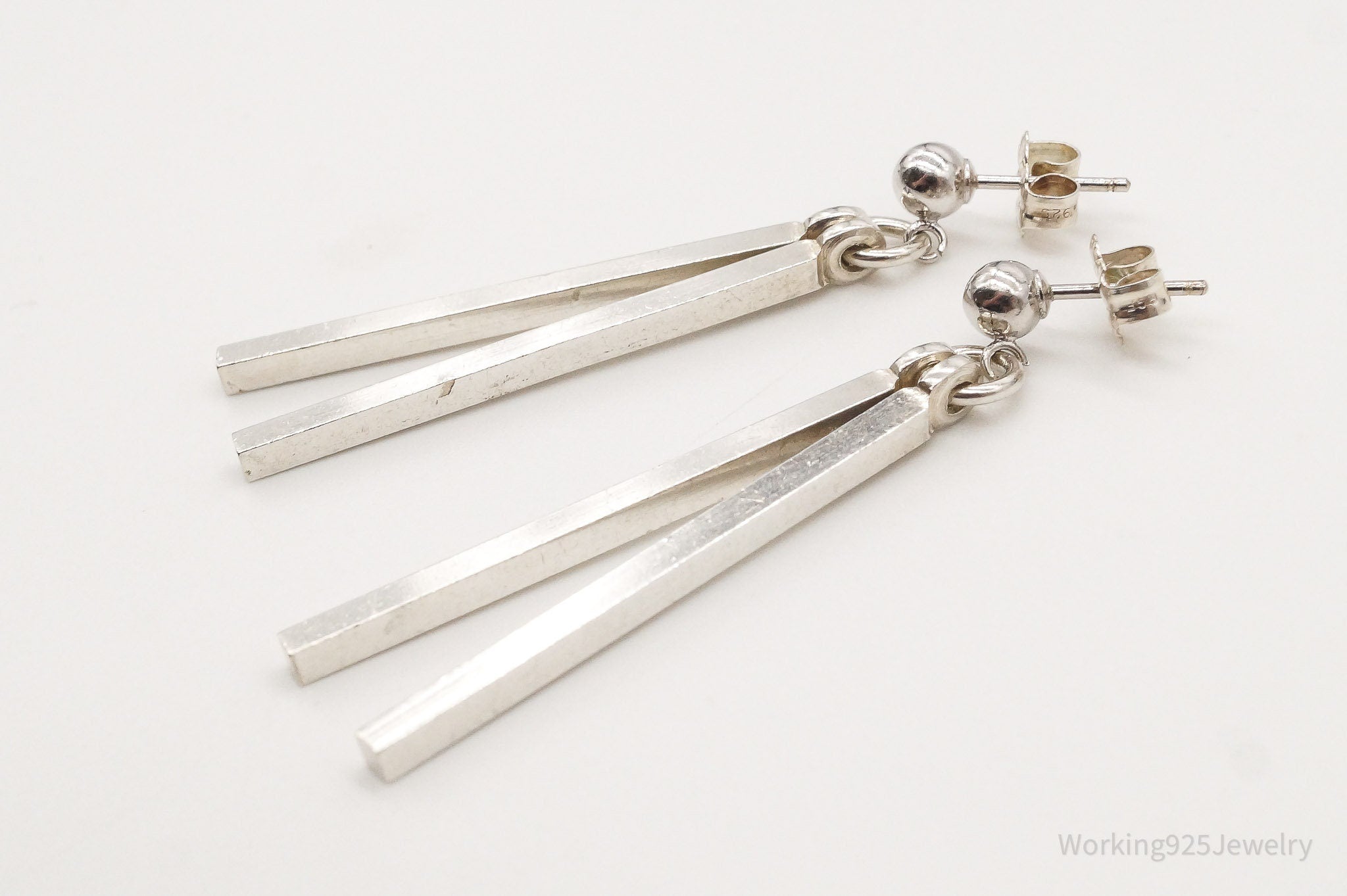 RARE Vintage Denmark Modernist Nils Erik Sterling Silver Earrings