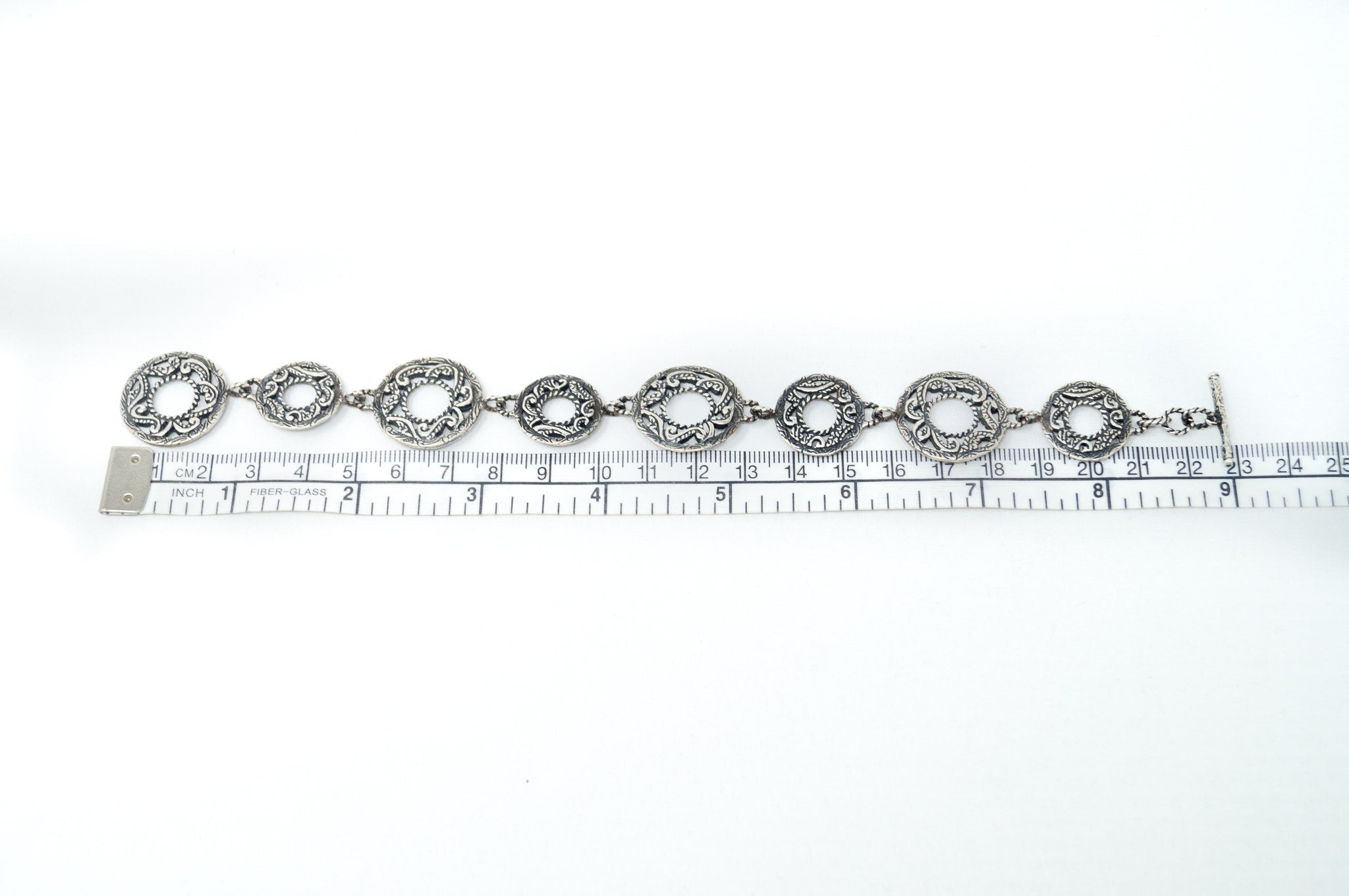 Vintage Designer Carolyn Pollack Relios Southwestern Sterling Silver Bracelet