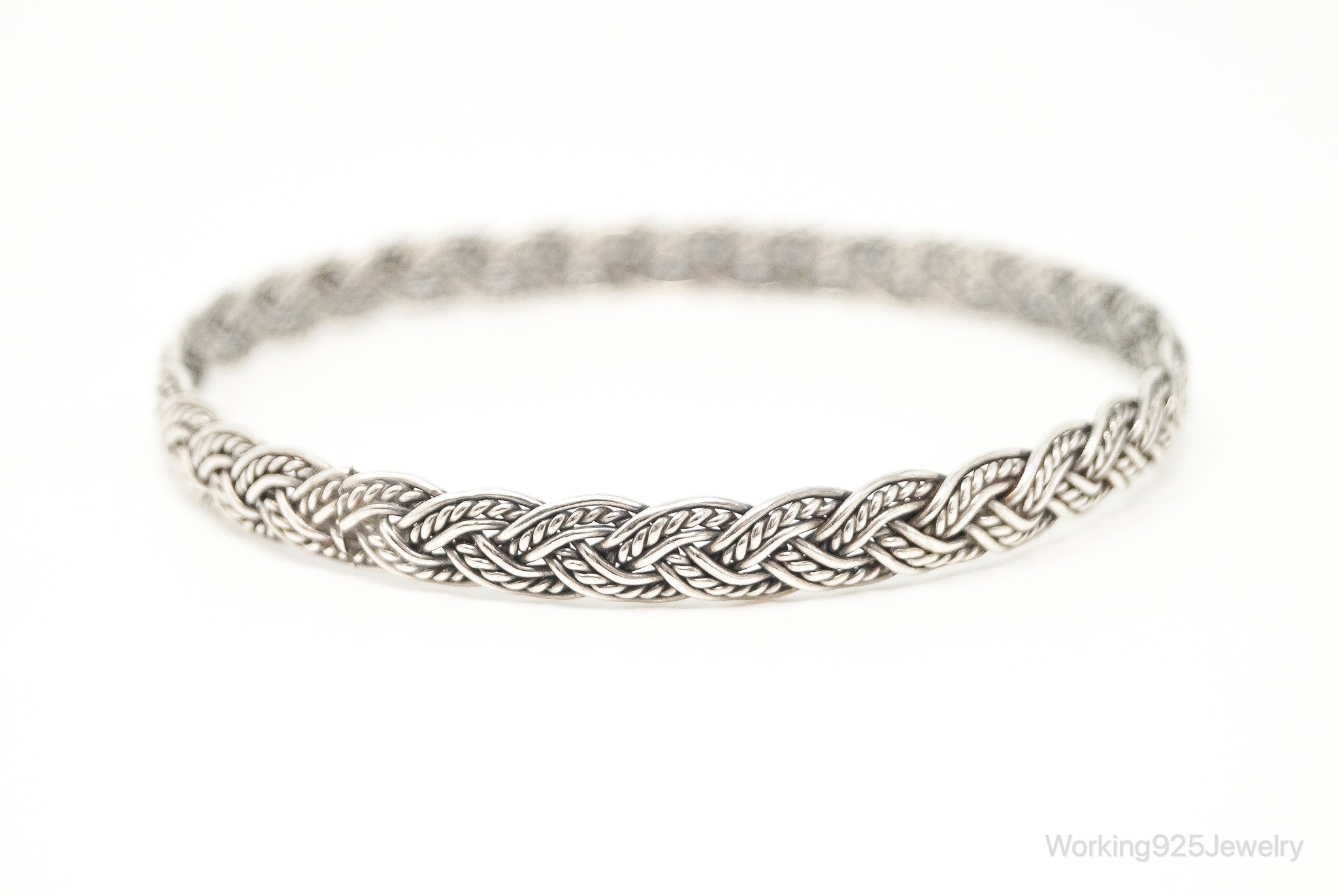 Vintage Rope Weave Braid Sterling Silver Bracelet