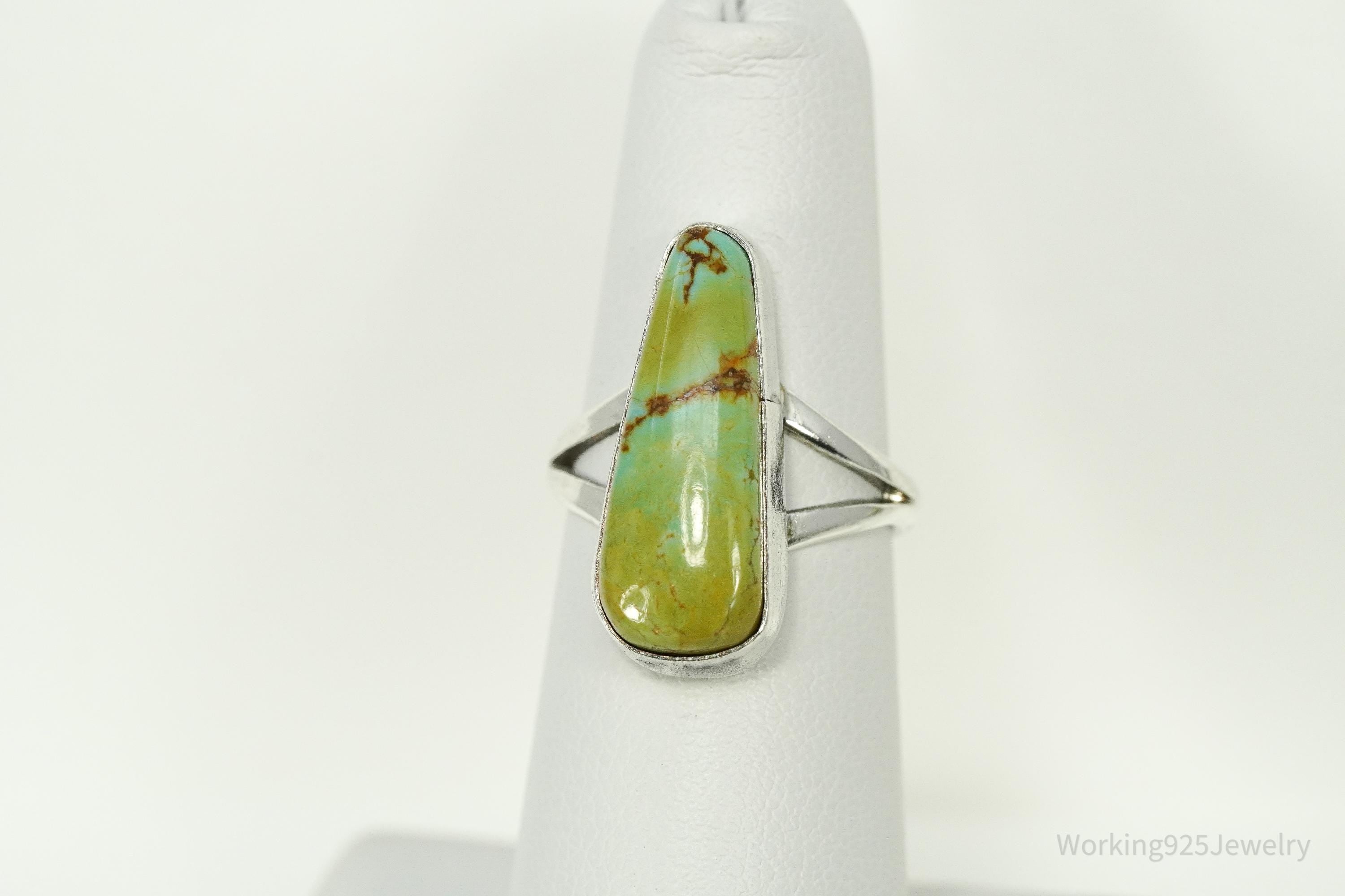 Vintage Native American Turquoise Sterling Silver Ring - Size 5.5