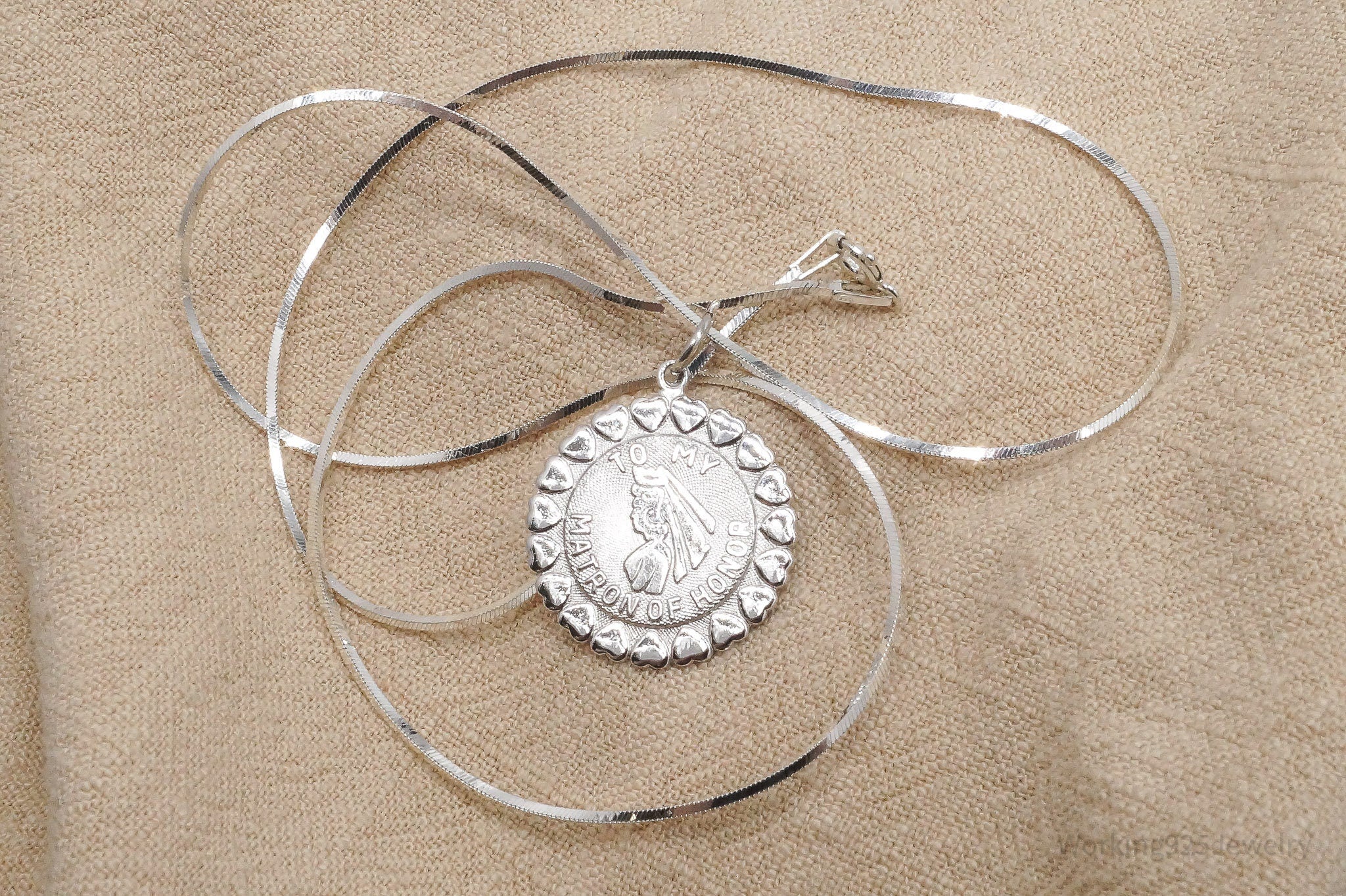 Vintage Maid Of Honor Sterling Silver Necklace 20"