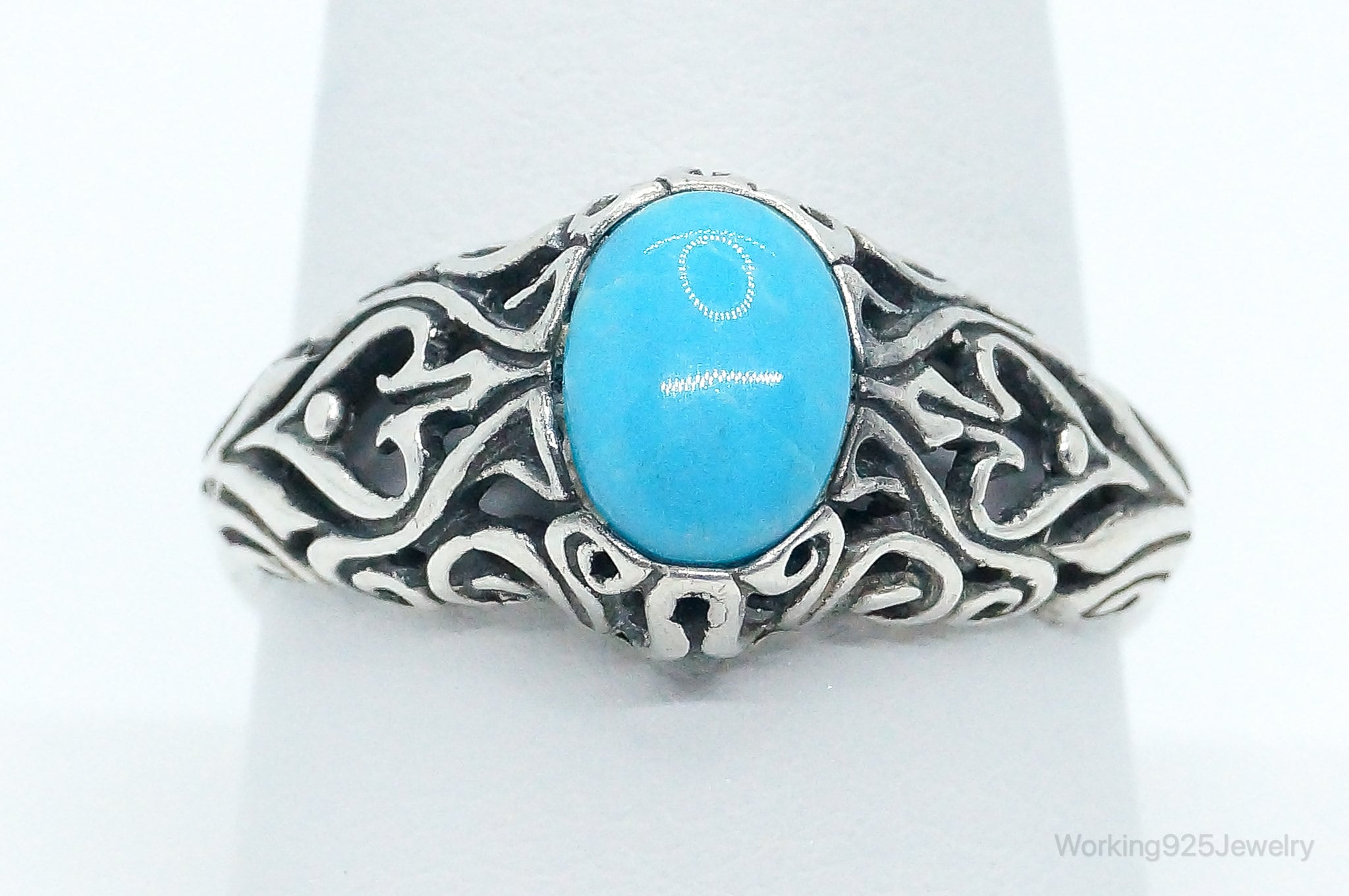 Vintage Turquoise Sterling Silver Ring - Size 9