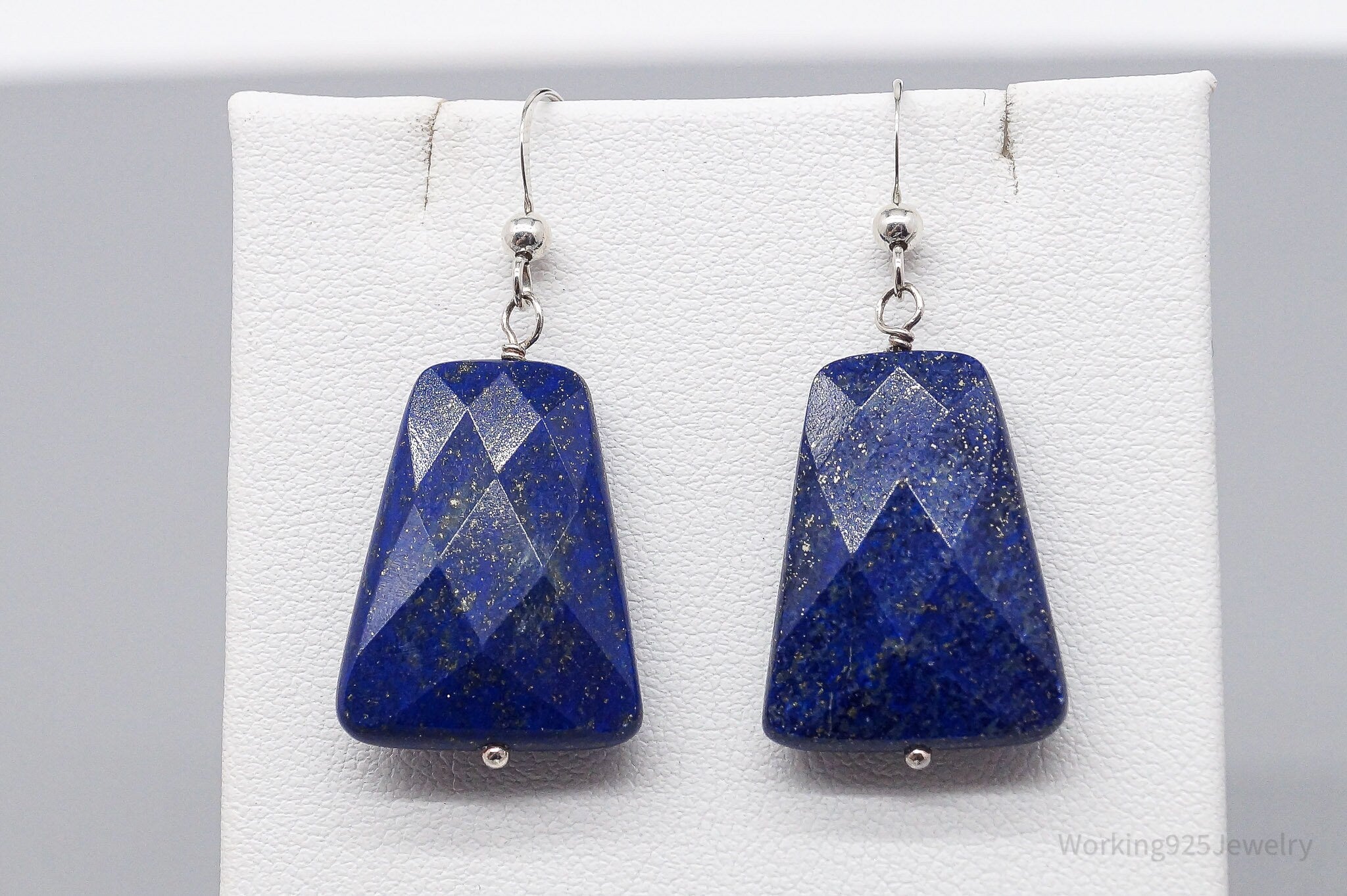 Vintage Desert Rose Trading Co Large Lapis Lazuli Sterling Silver Earrings