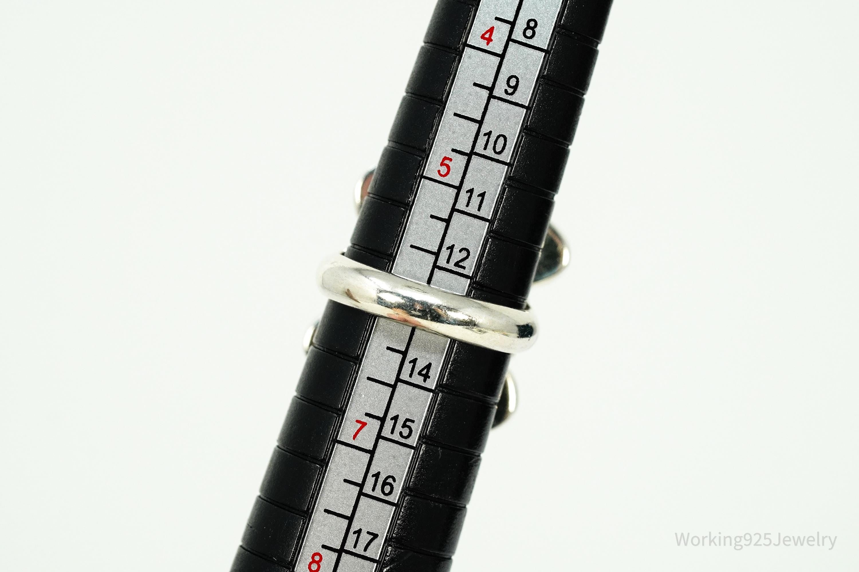 Vintage Mexico CII Blue Lace Agate Sterling Silver Ring Size 6