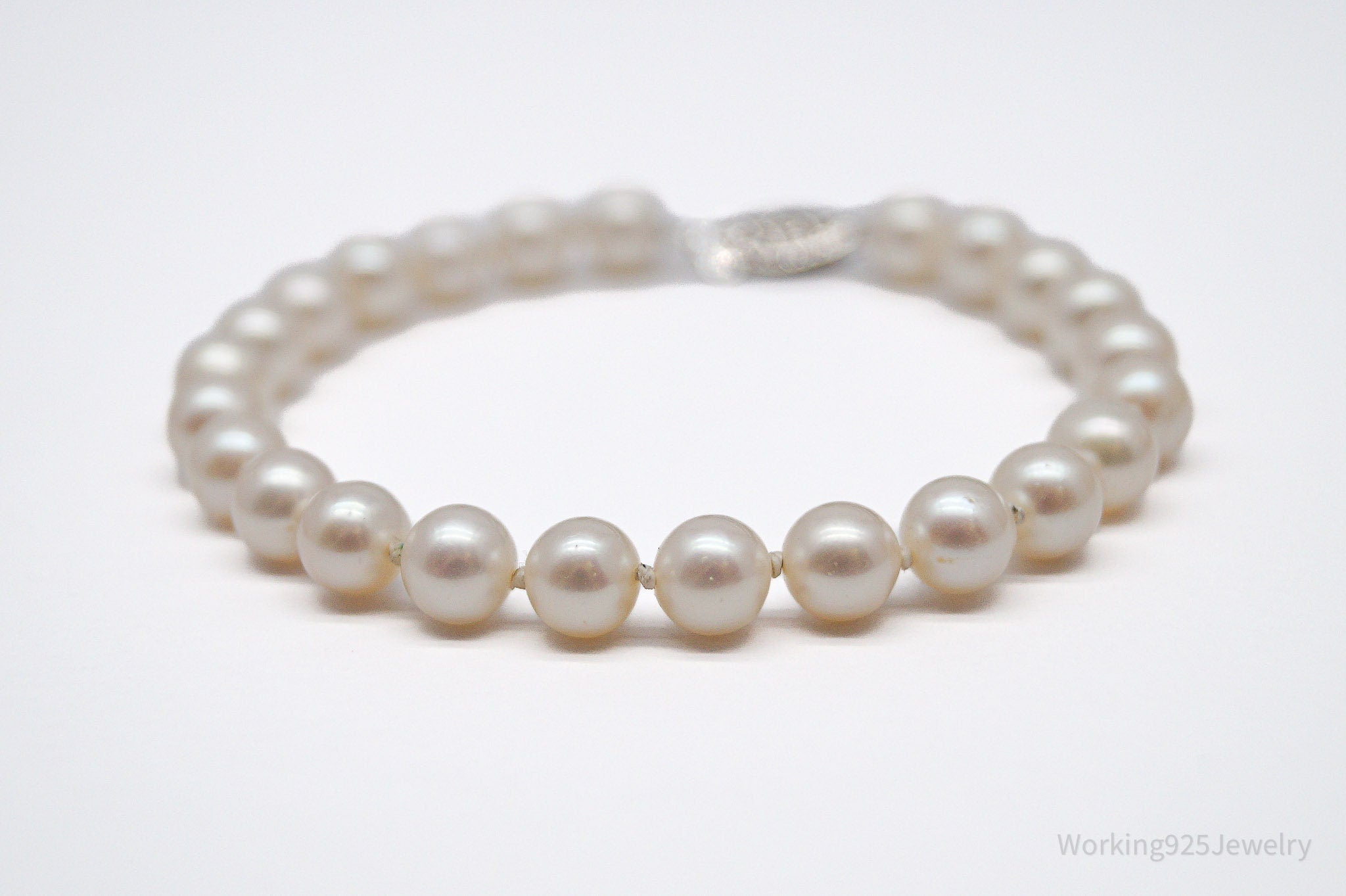 Vintage Pearl 14K White Gold Bracelet - 7 5/8"
