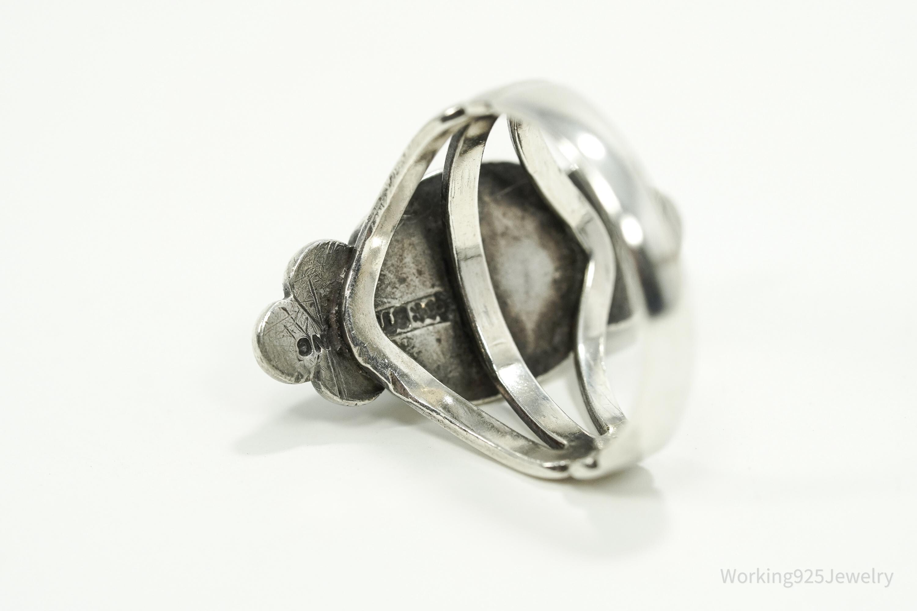 Vintage Native American Turquoise Sterling Silver Ring - Size 5.75