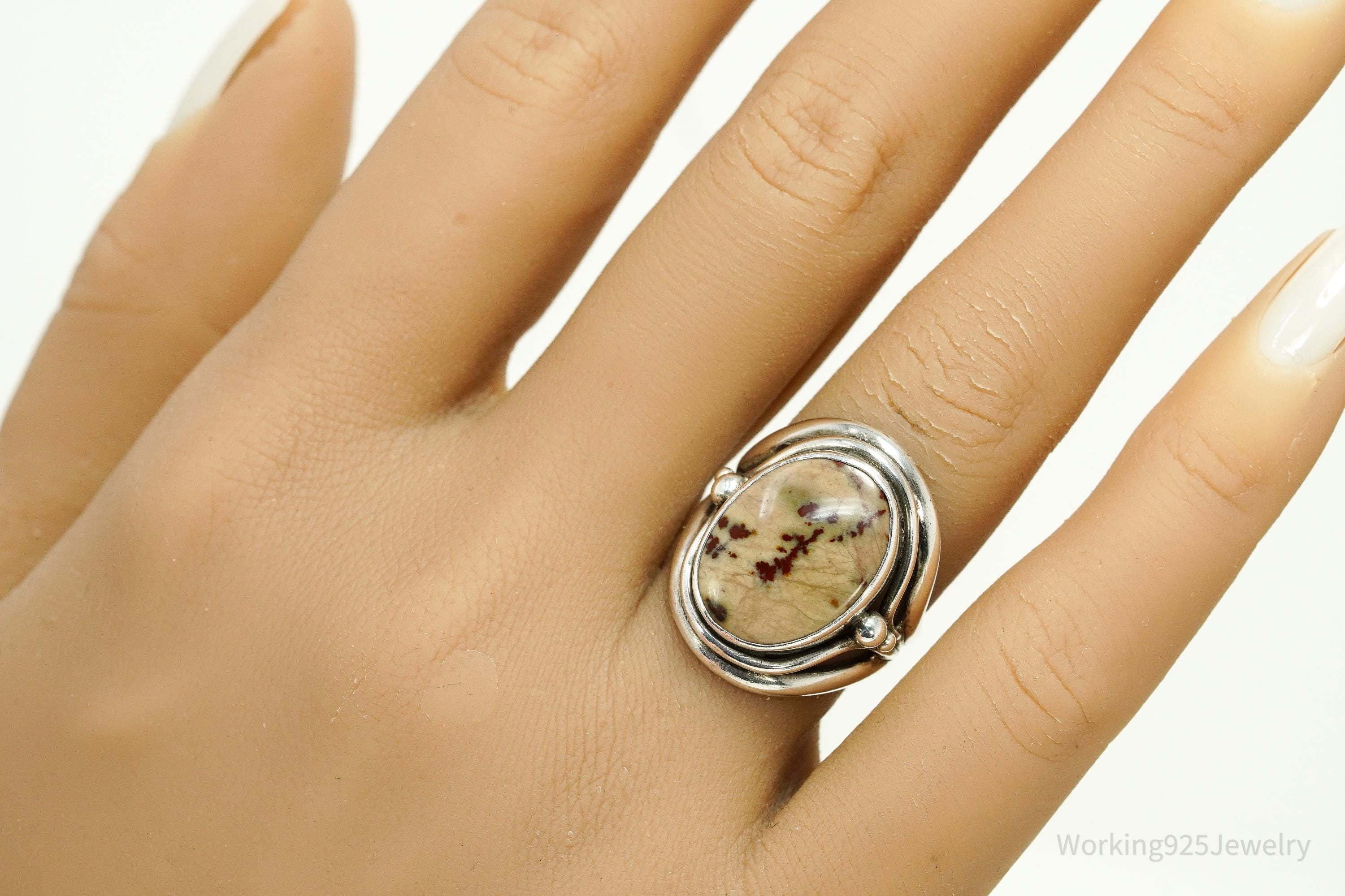 Vintage Jasper Sterling Silver Ring - Size 7