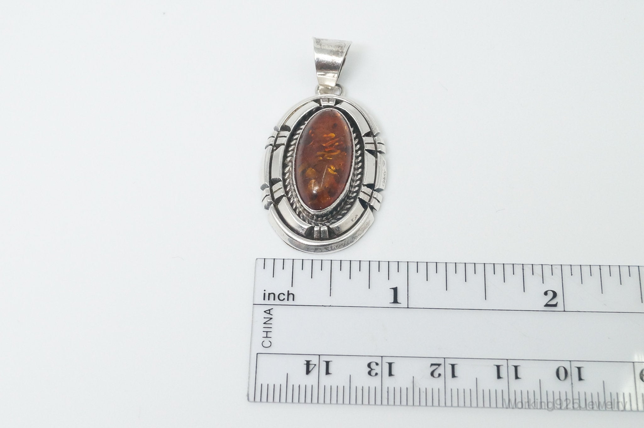 Vintage Native American Priscilla Smith Navajo Sterling Silver Necklace Pendant