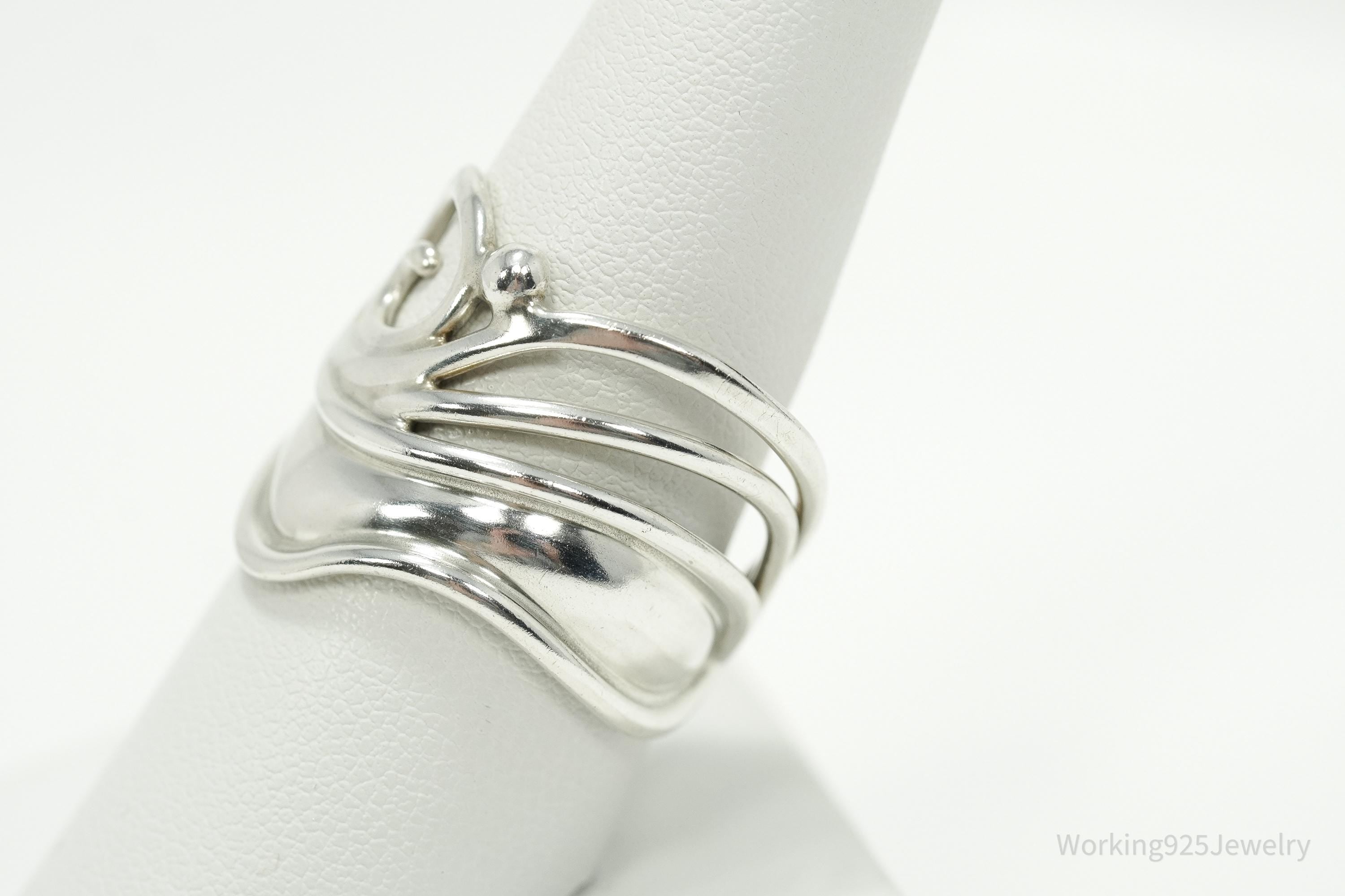 Vintage Danish Modernist Janina Sterling Silver Ring - Size 9.25