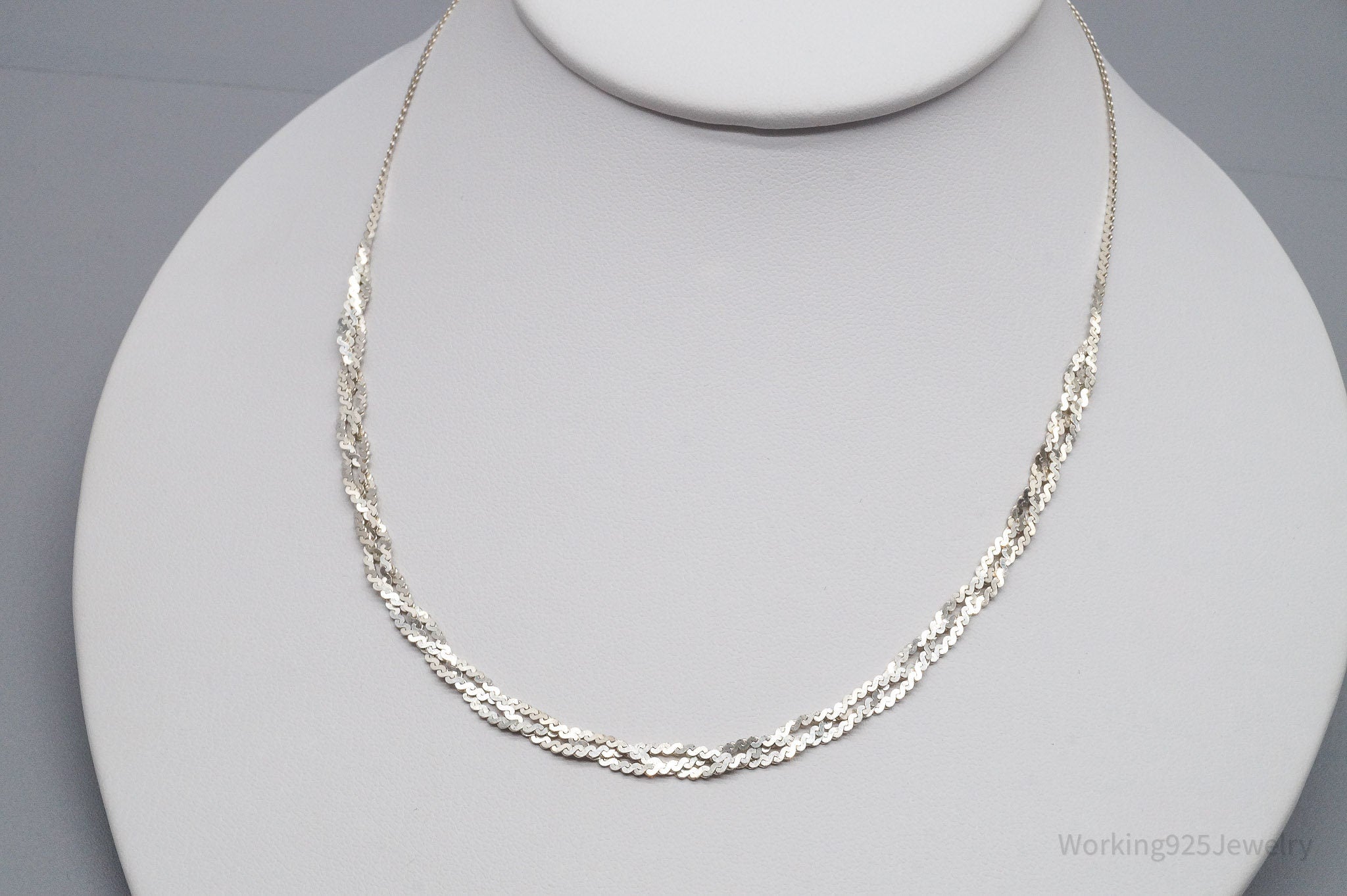 Vintage Italian Sterling Silver Chain Necklace 16"