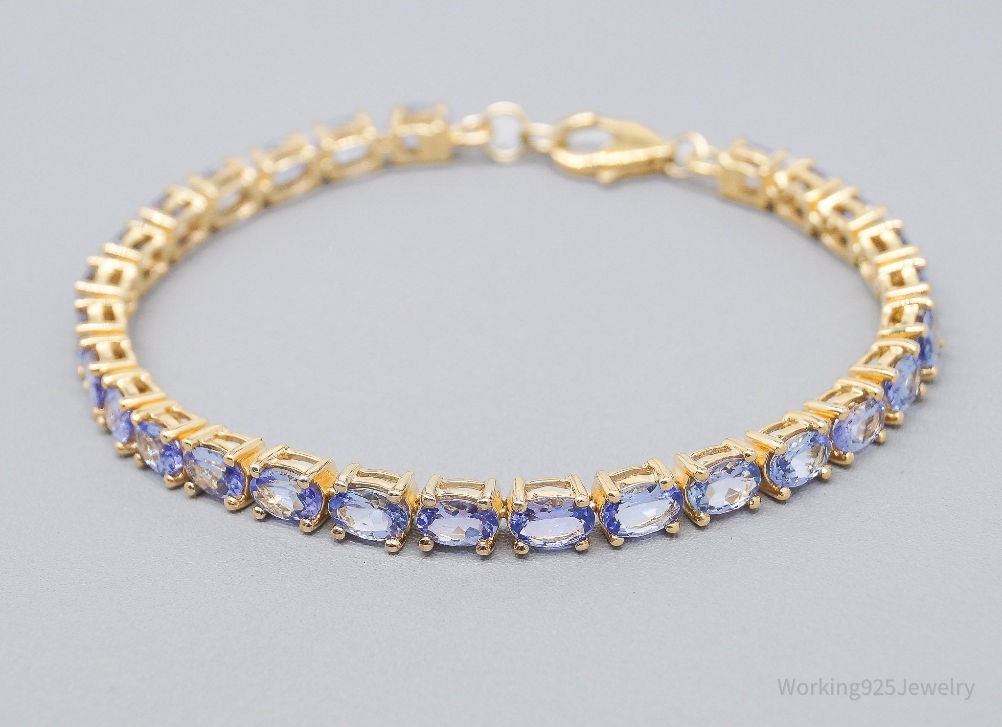 JTV TGGC Tanzanite Gold Vermeil Sterling Silver Tennis Bracelet