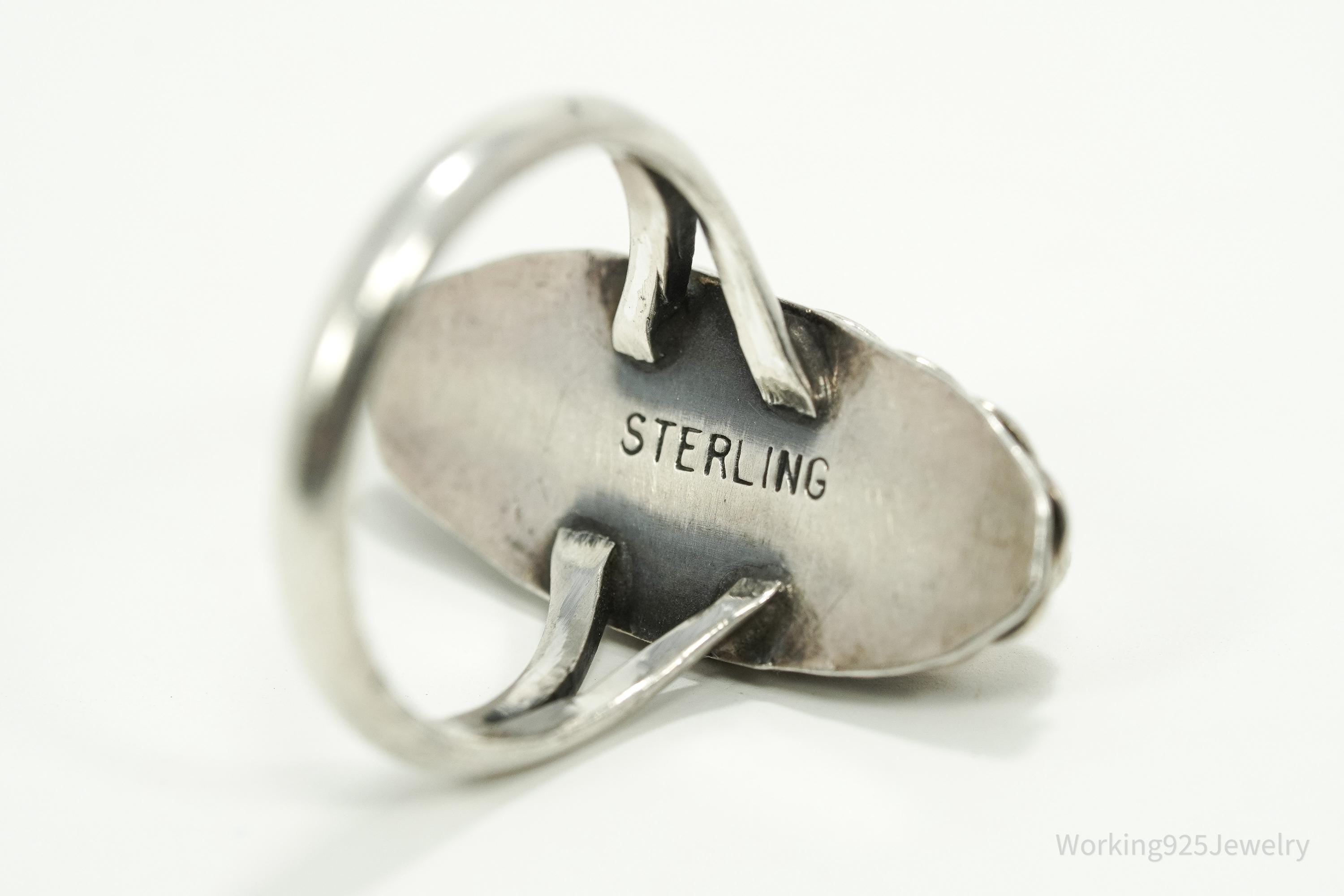 Vintage Native American Pink Mother Of Pearl Sterling Silver Ring Size 5