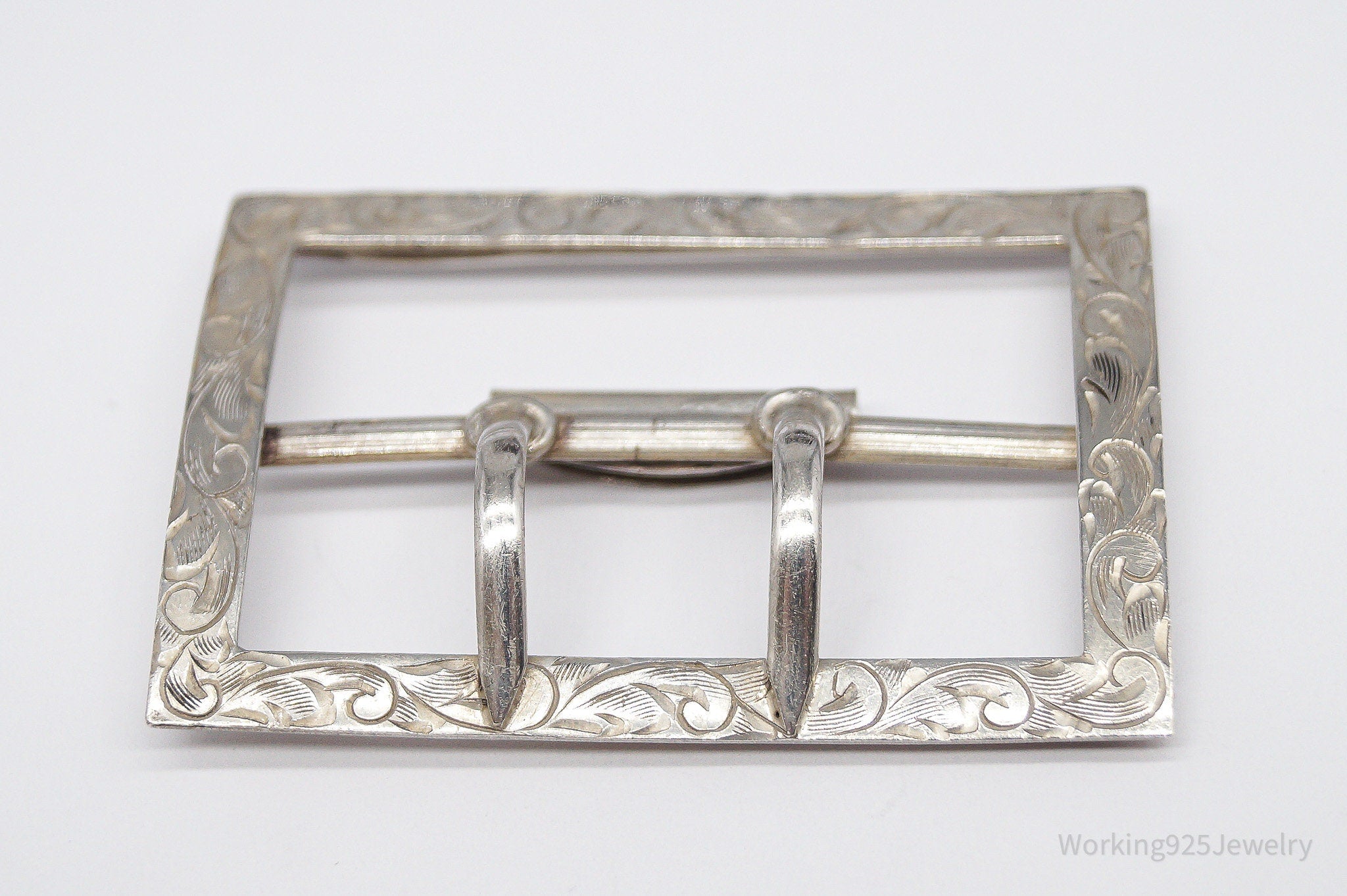 Antique 1907 Sterling Silver Belt Buckle