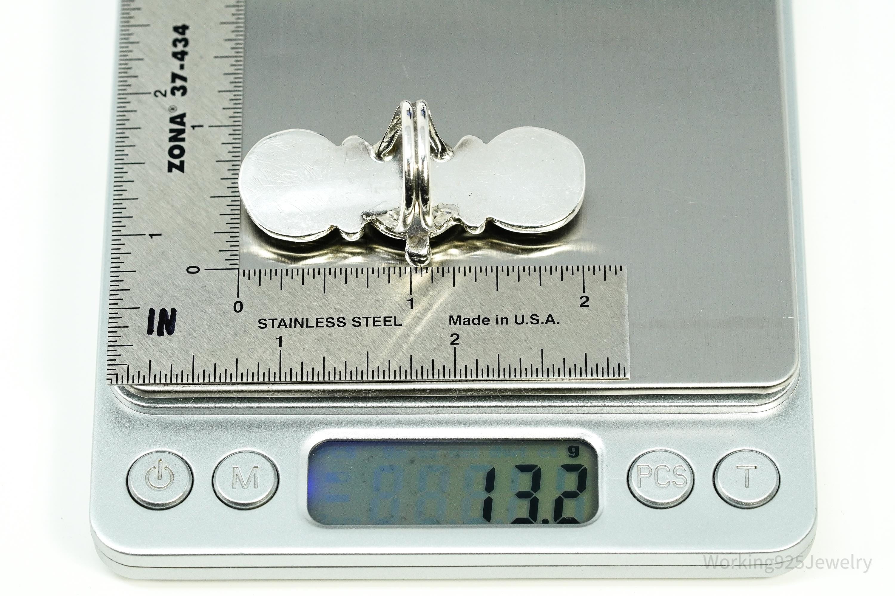 Vintage Handmade Native American Turquoise Silver Ring - Size 6.75