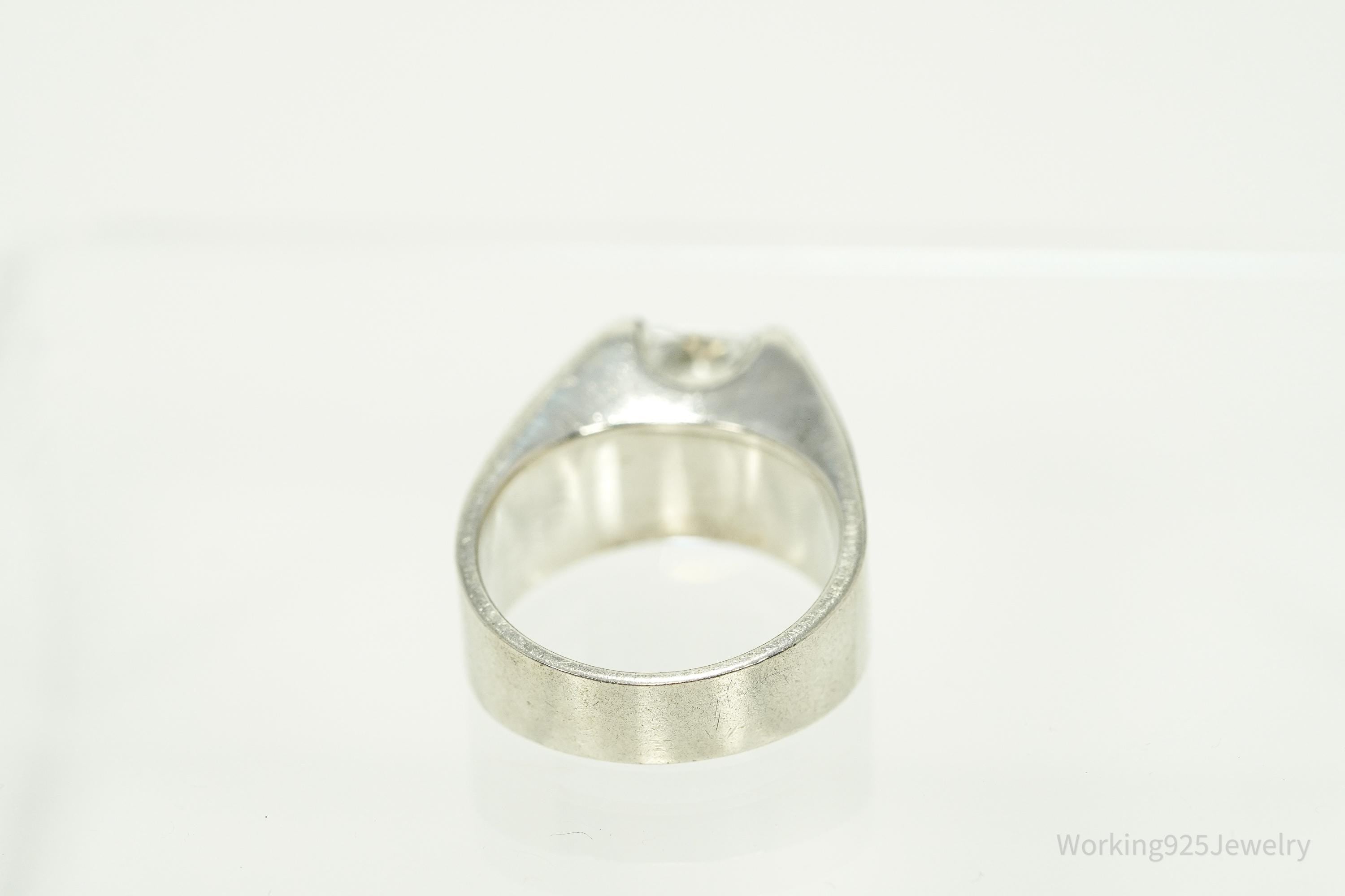 Vintage Cubic Zirconia Sterling Silver Ring - Size 7