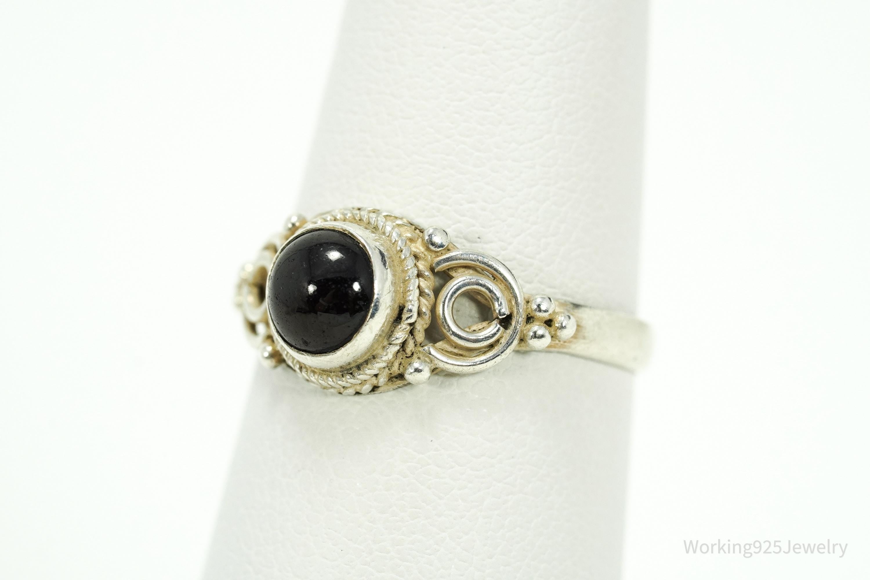 Vintage Rhodolite Garnet Sterling Silver Ring Size 7.25