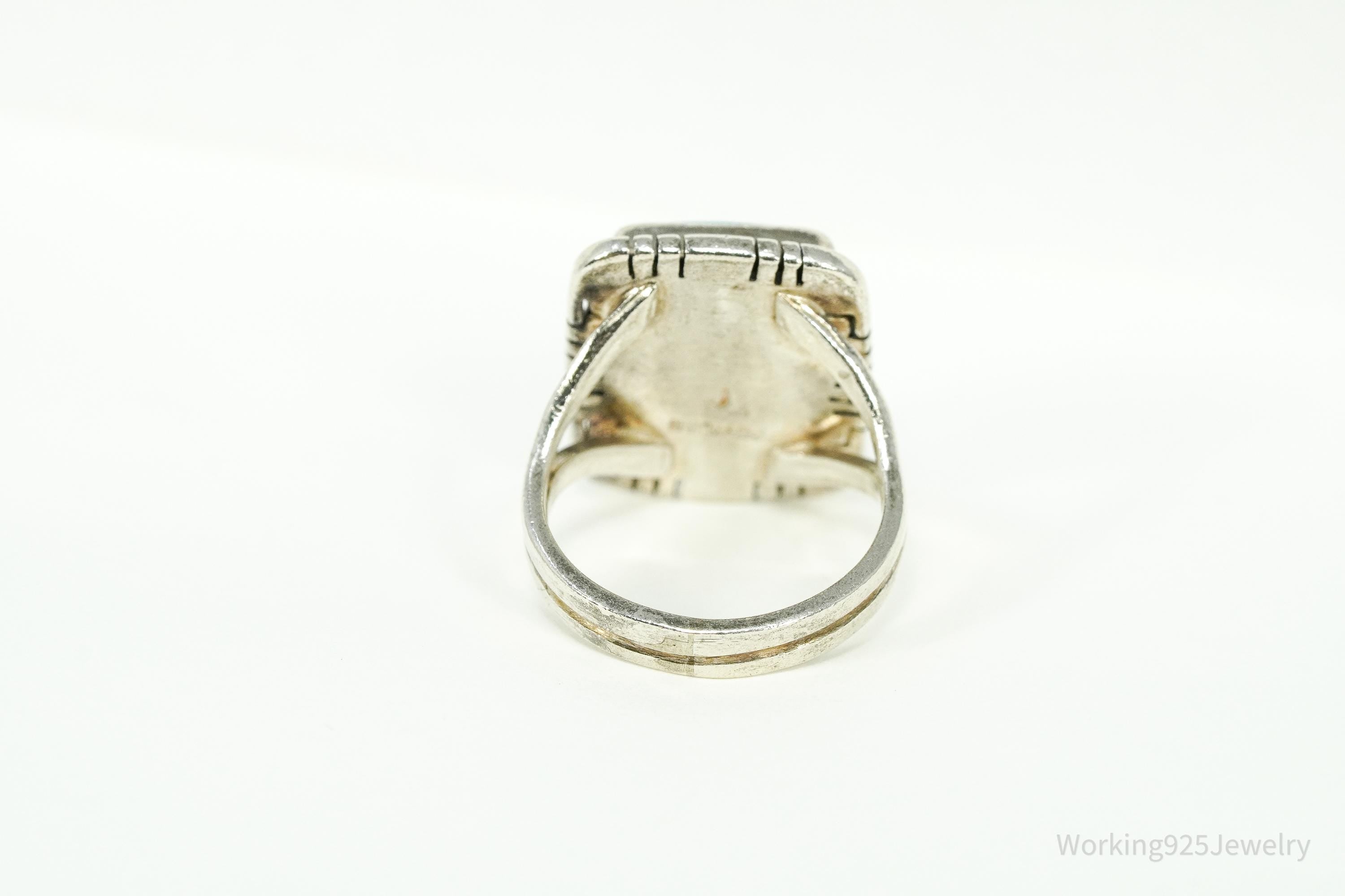 Vintage Native American Turquoise Sterling Silver Ring - Size 6
