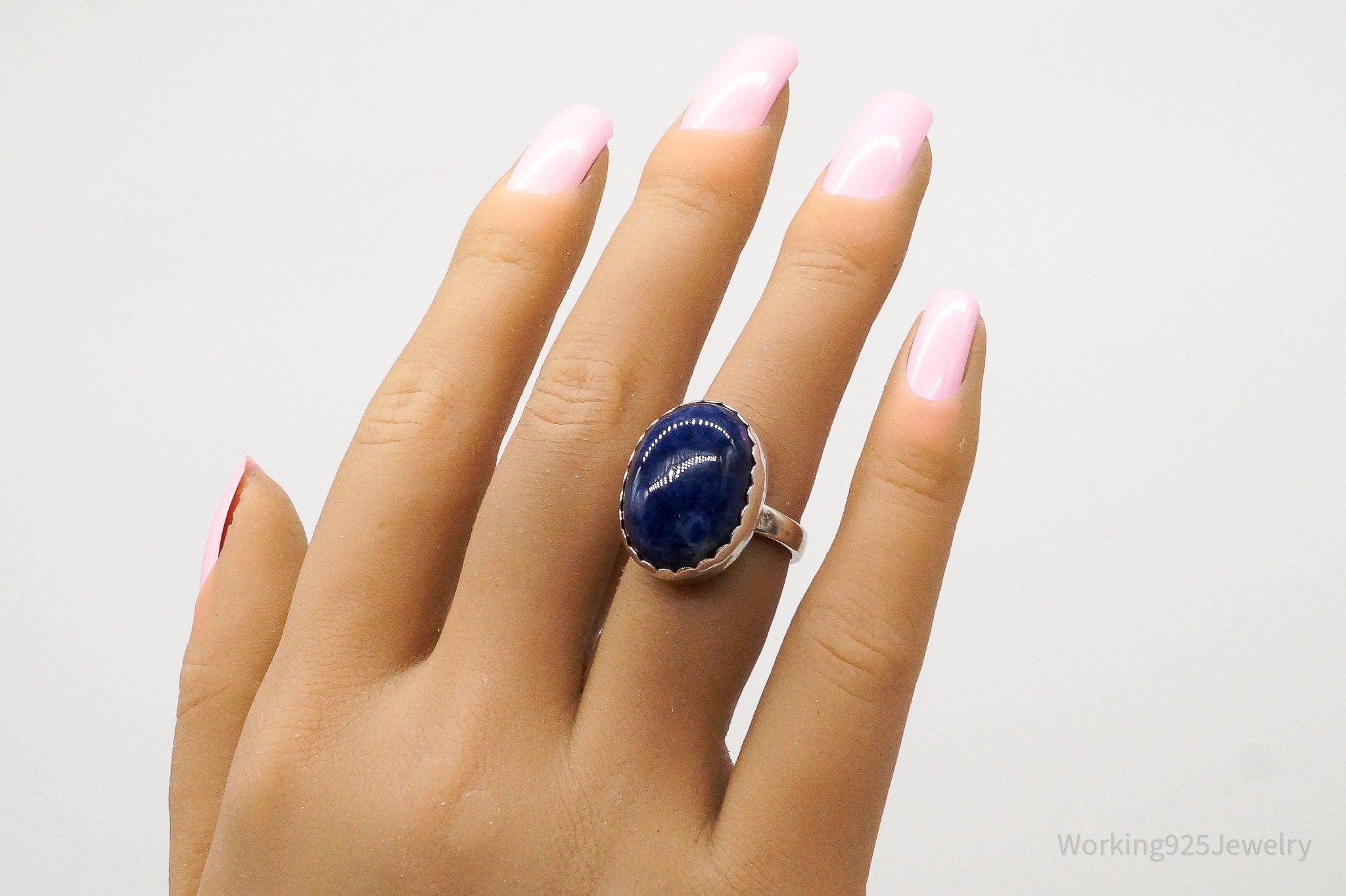 Vintage Sodalite Sterling Silver Ring - Size 5.75