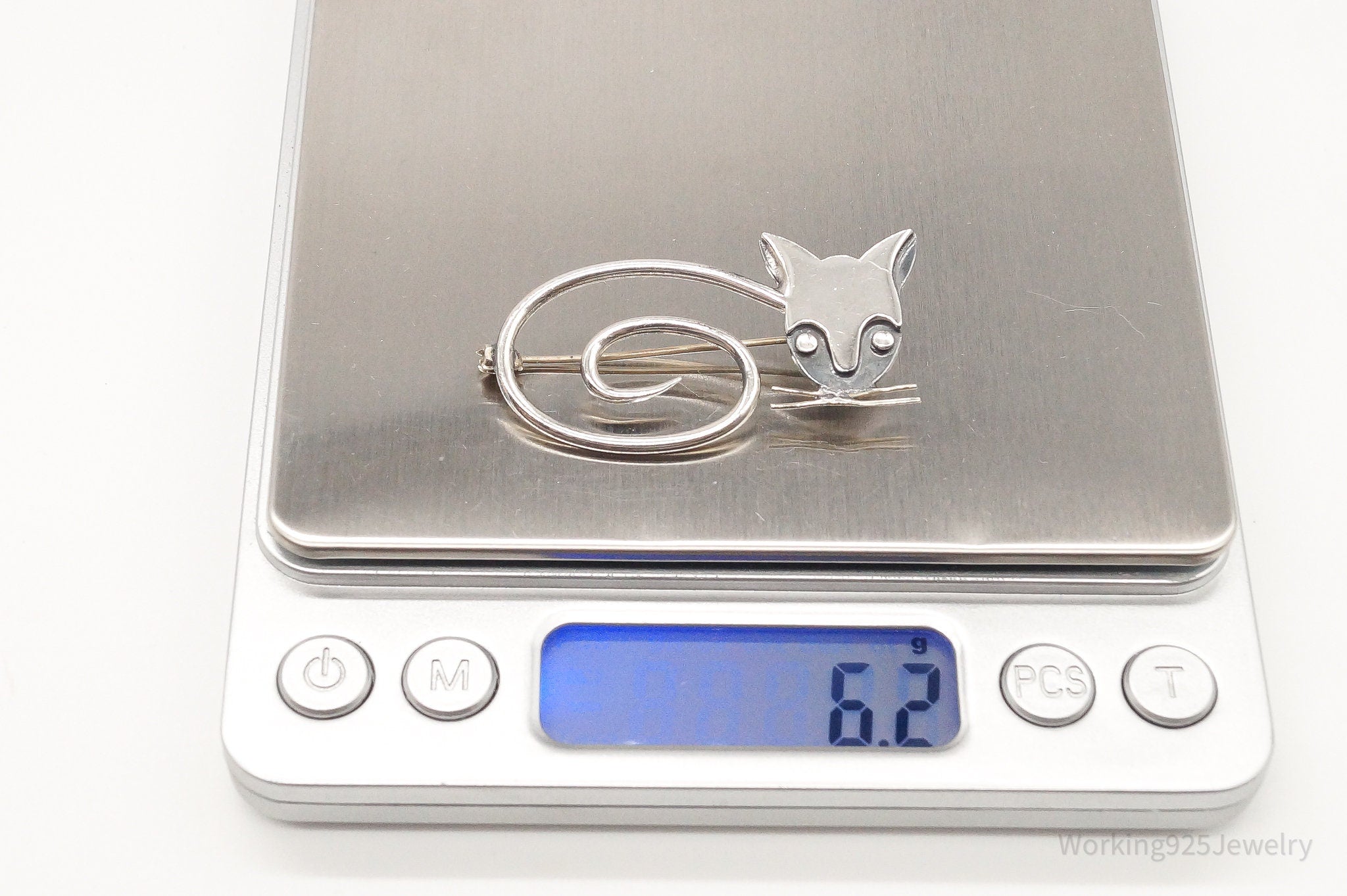 925 Sterling Silver Vintage Mexico Abstract Cat Design Pin cheapest Brooch