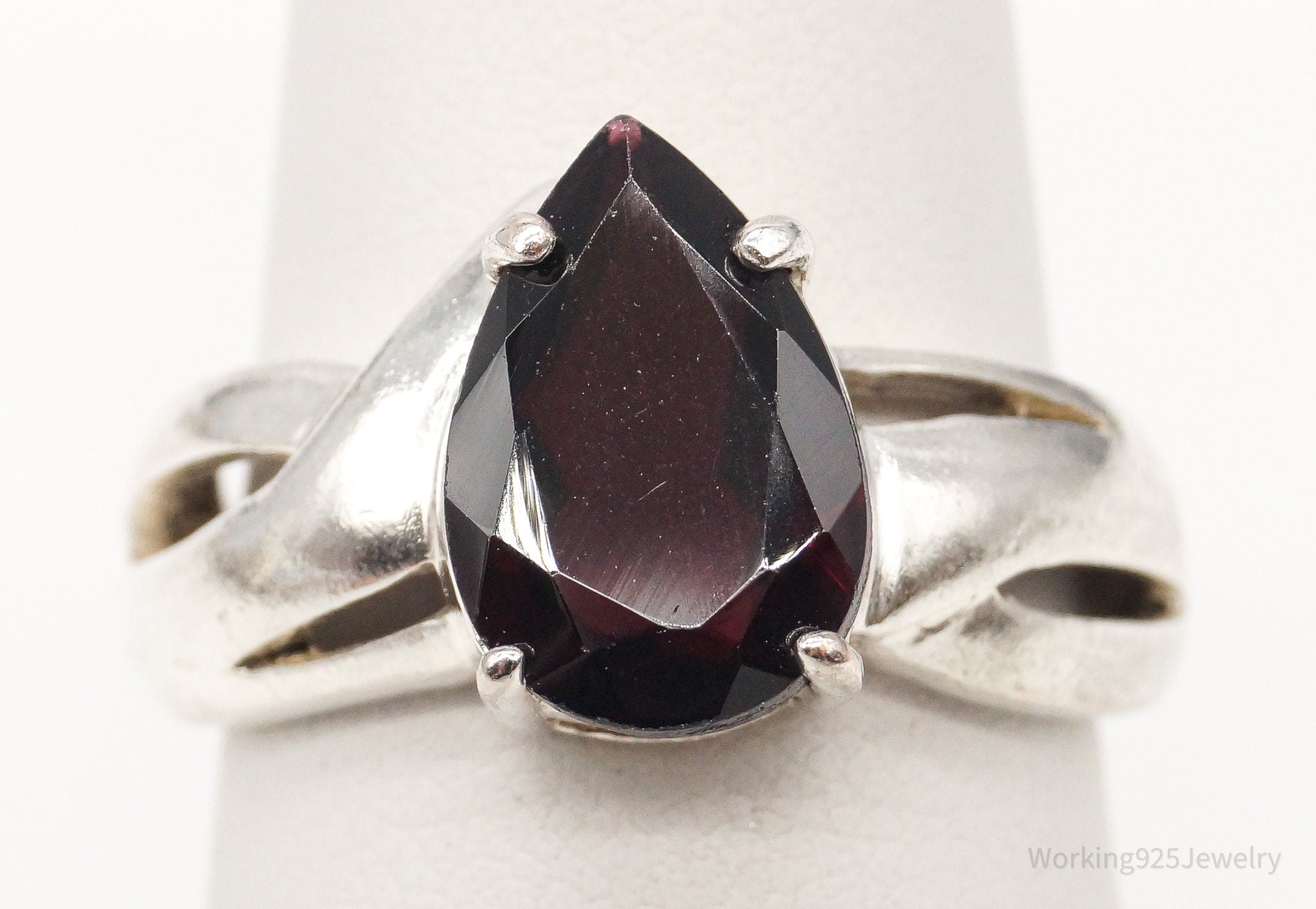 Vintage Rhodolite Garnet Sterling Silver Ring - Size 7