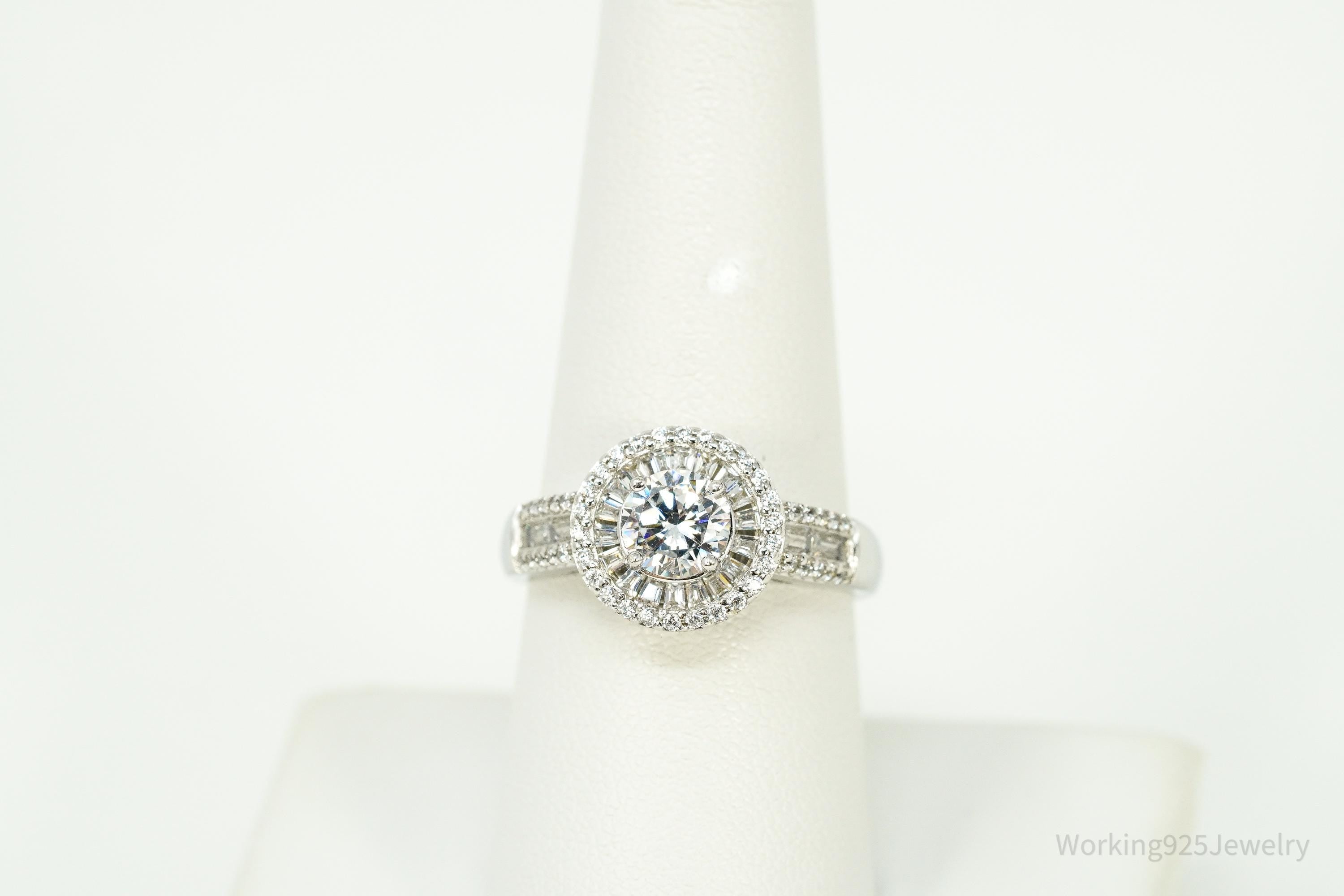 Vintage JCL Cubic Zirconia Sterling Silver Ring Size 8