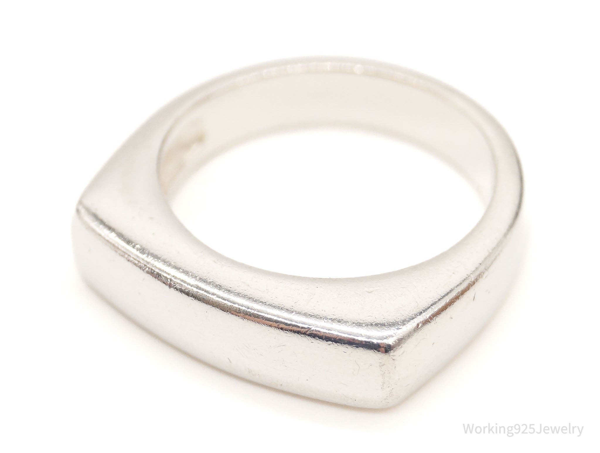 Vintage Modernist Style Sterling Silver Band Ring - Size 5.75