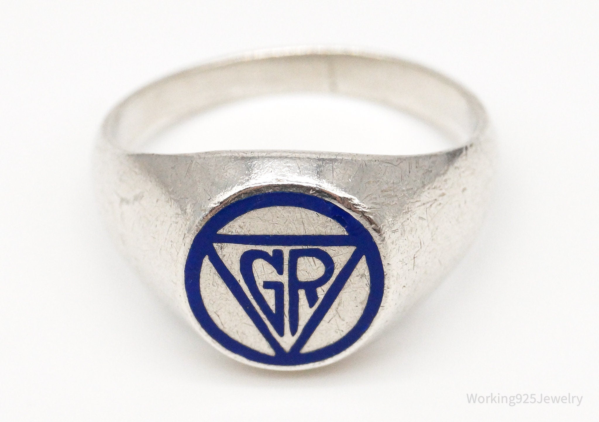 Vintage Official GR YWCA Girl Reserves Sterling Silver Band Ring - Size 6