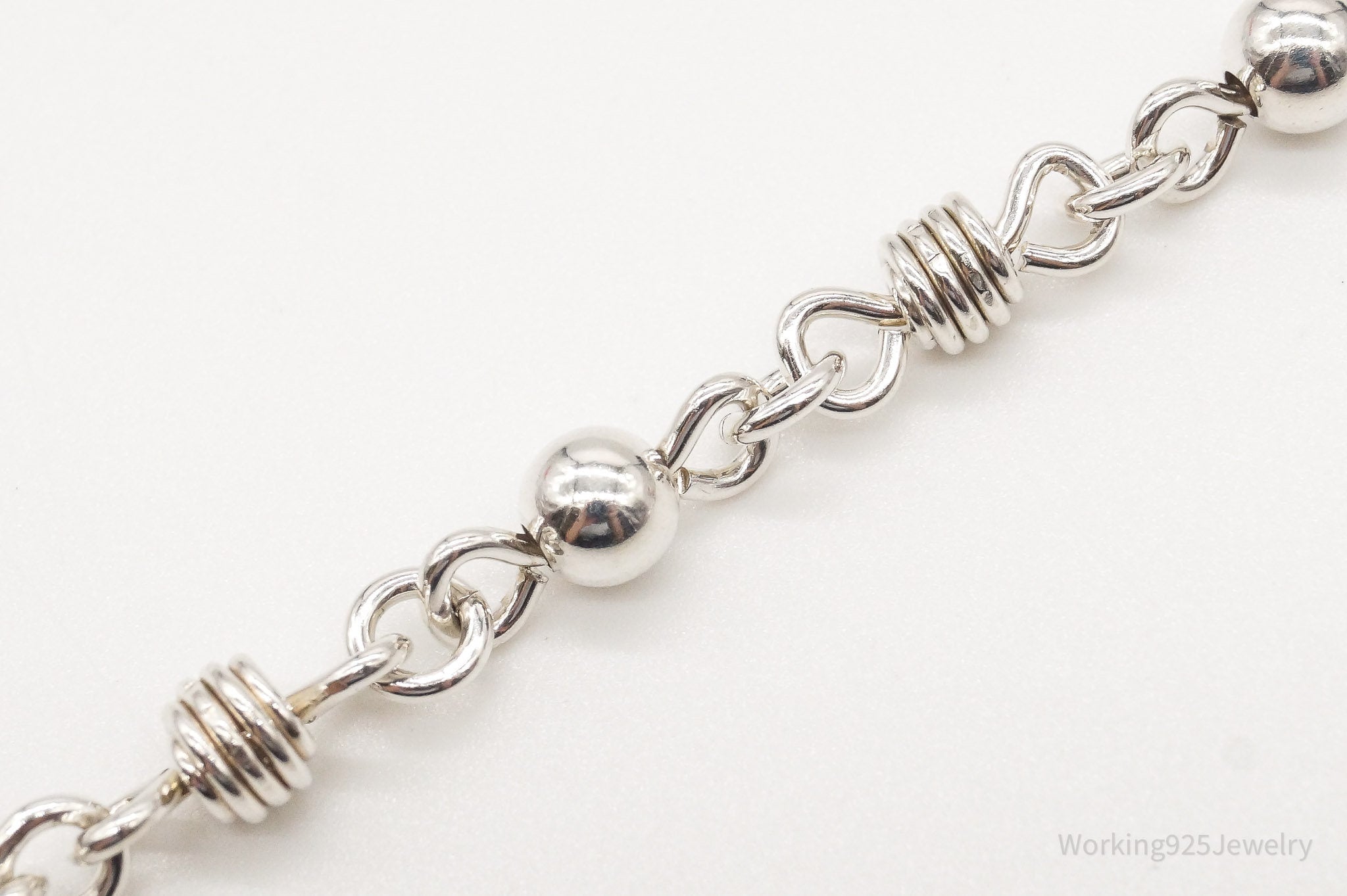 Vintage Modernist Sterling Silver Link Bracelet