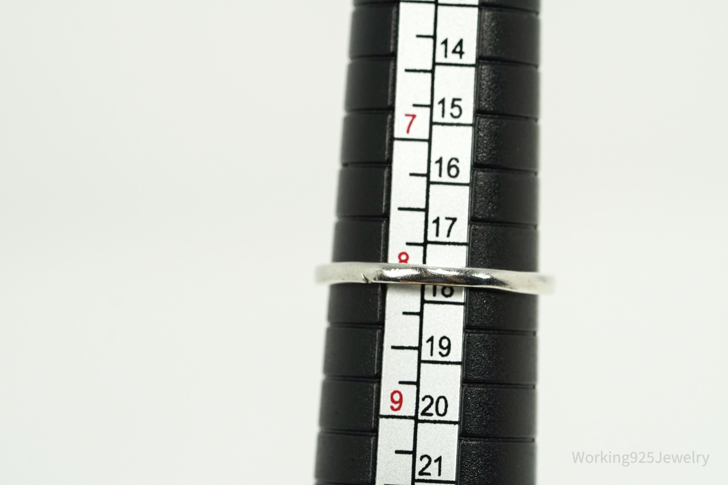 Vintage Pink Sapphire Sterling Silver Ring - Size 8