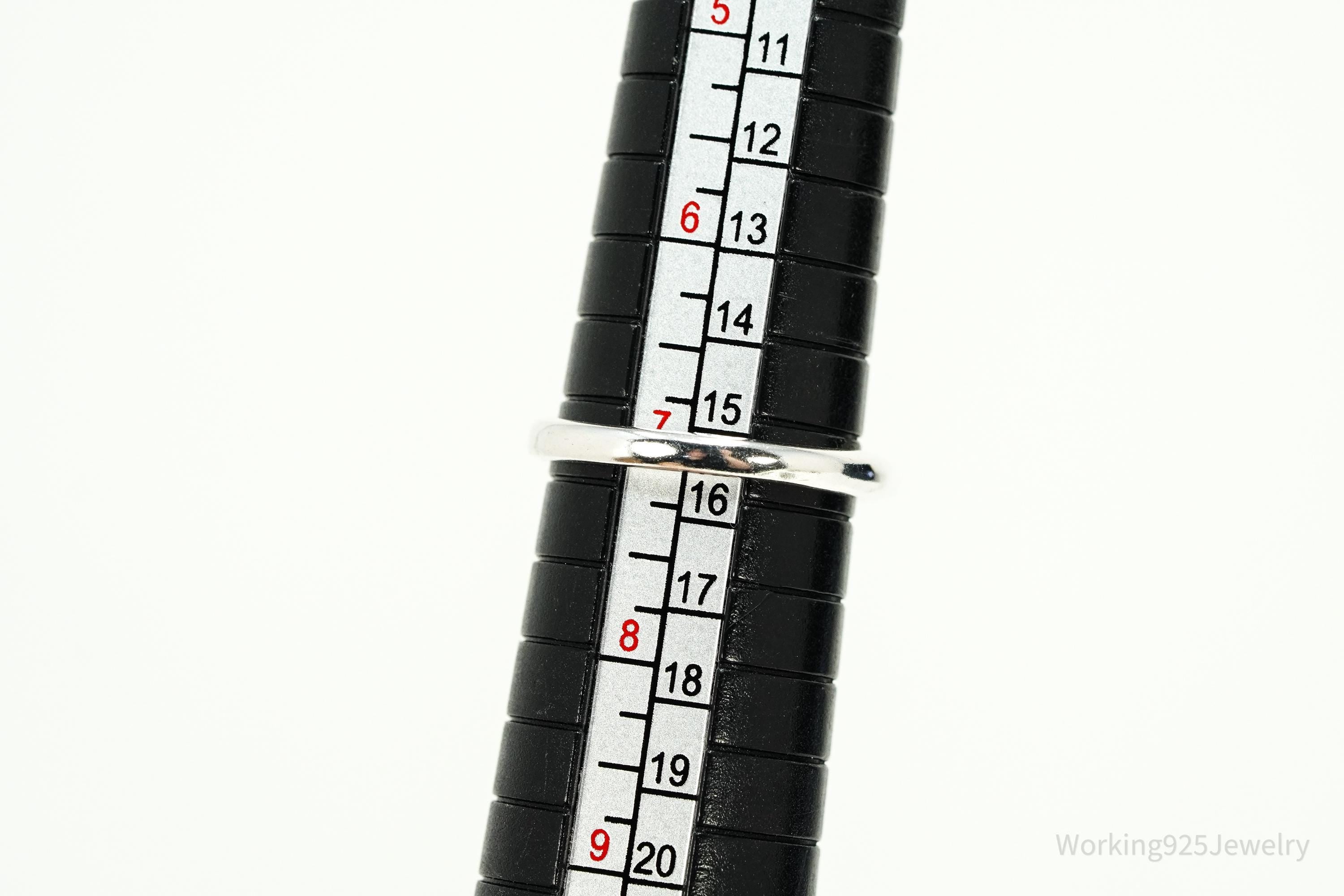 Vintage Malachite Sterling Silver Ring - Size 7