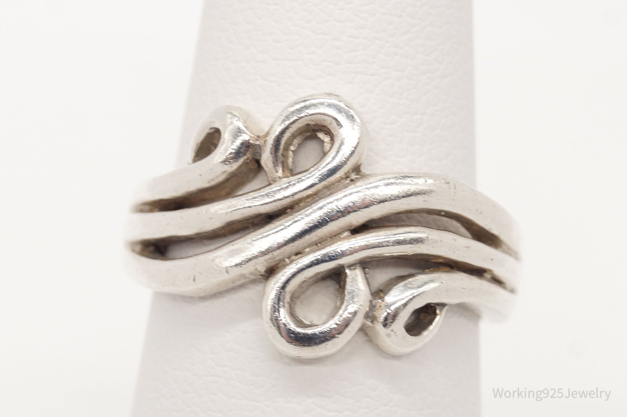 Vintage Swirl Scroll Sterling Silver Band Ring Size 6.5