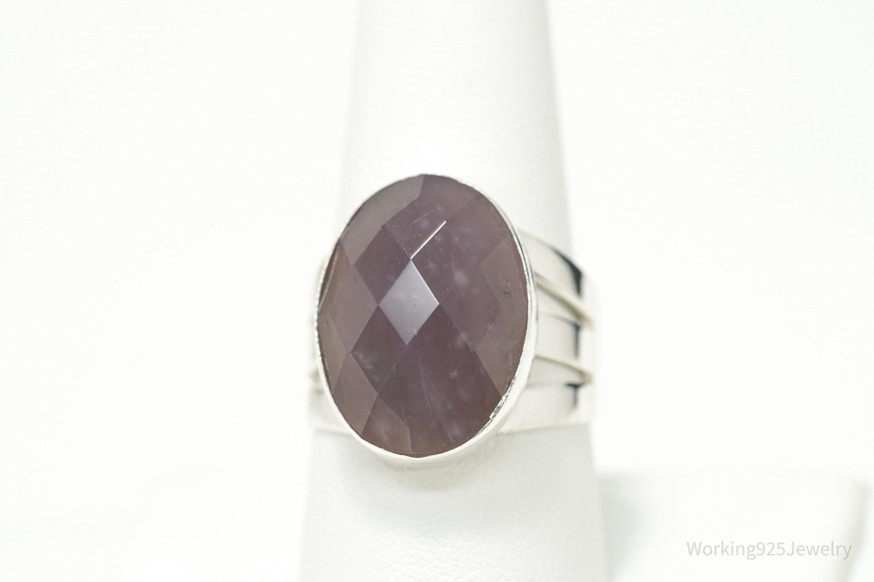 Vintage Desert Rose Trading Co Checkerboard Quartz Sterling Silver Ring - Size 9