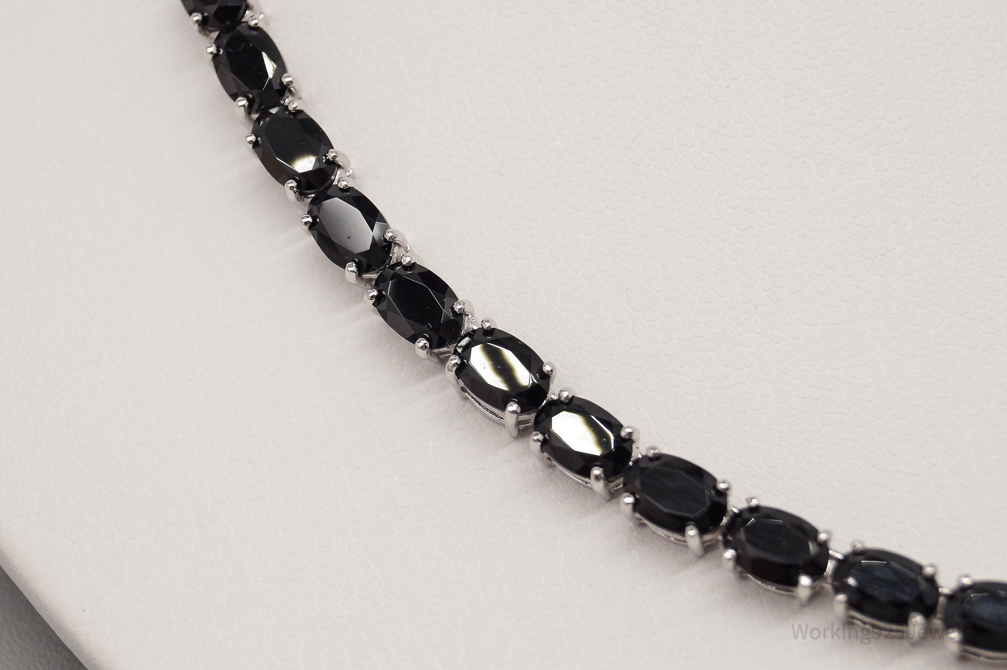 JTV Designer TGGC Black Spinel Sterling Silver Necklace 18"